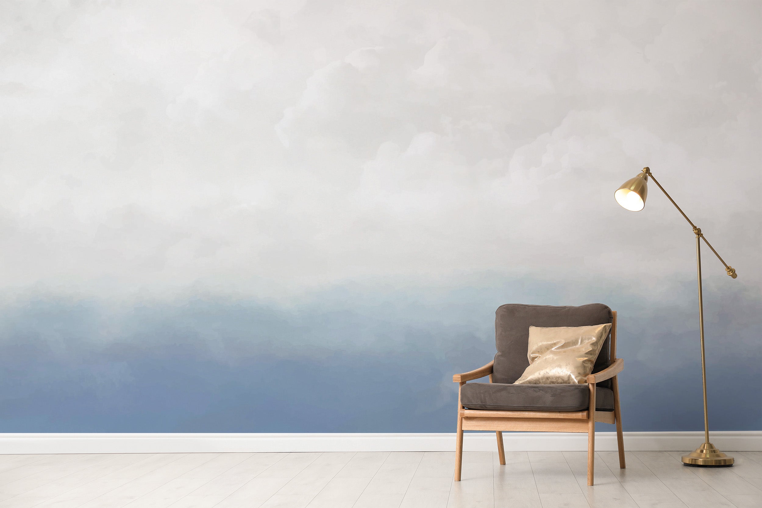 Blue White Sky Wallpaper Mural - Giffywalls