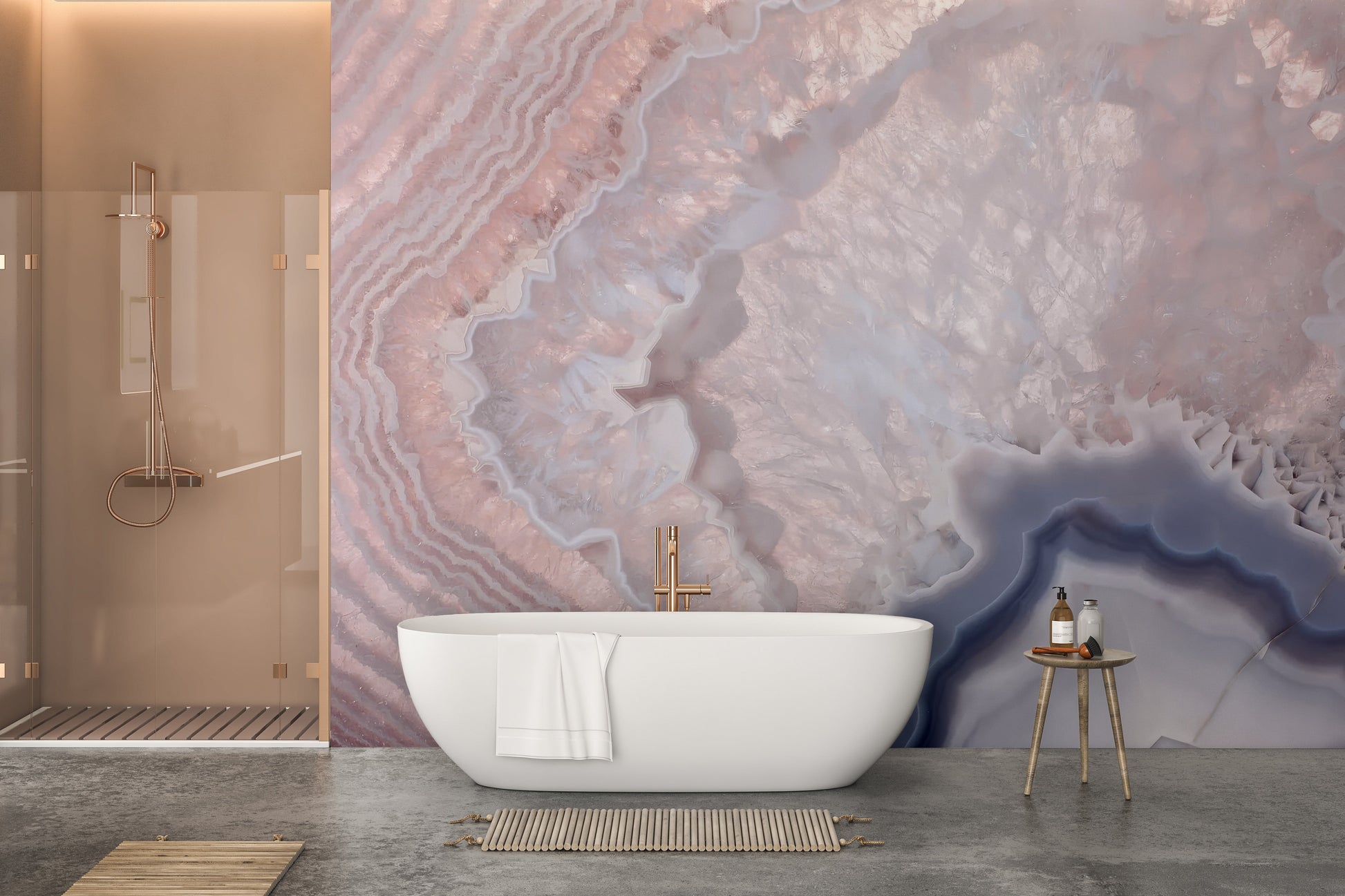 Rose Pink Geode Wall Mural - Giffywalls