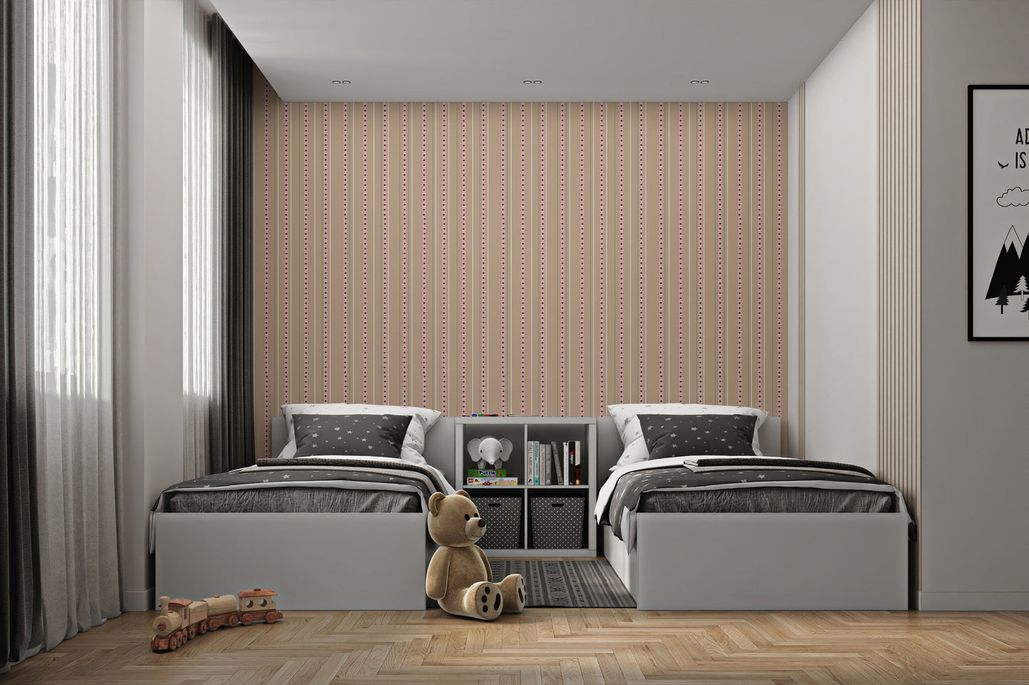 Stylish tan wallpaper with textured streaks