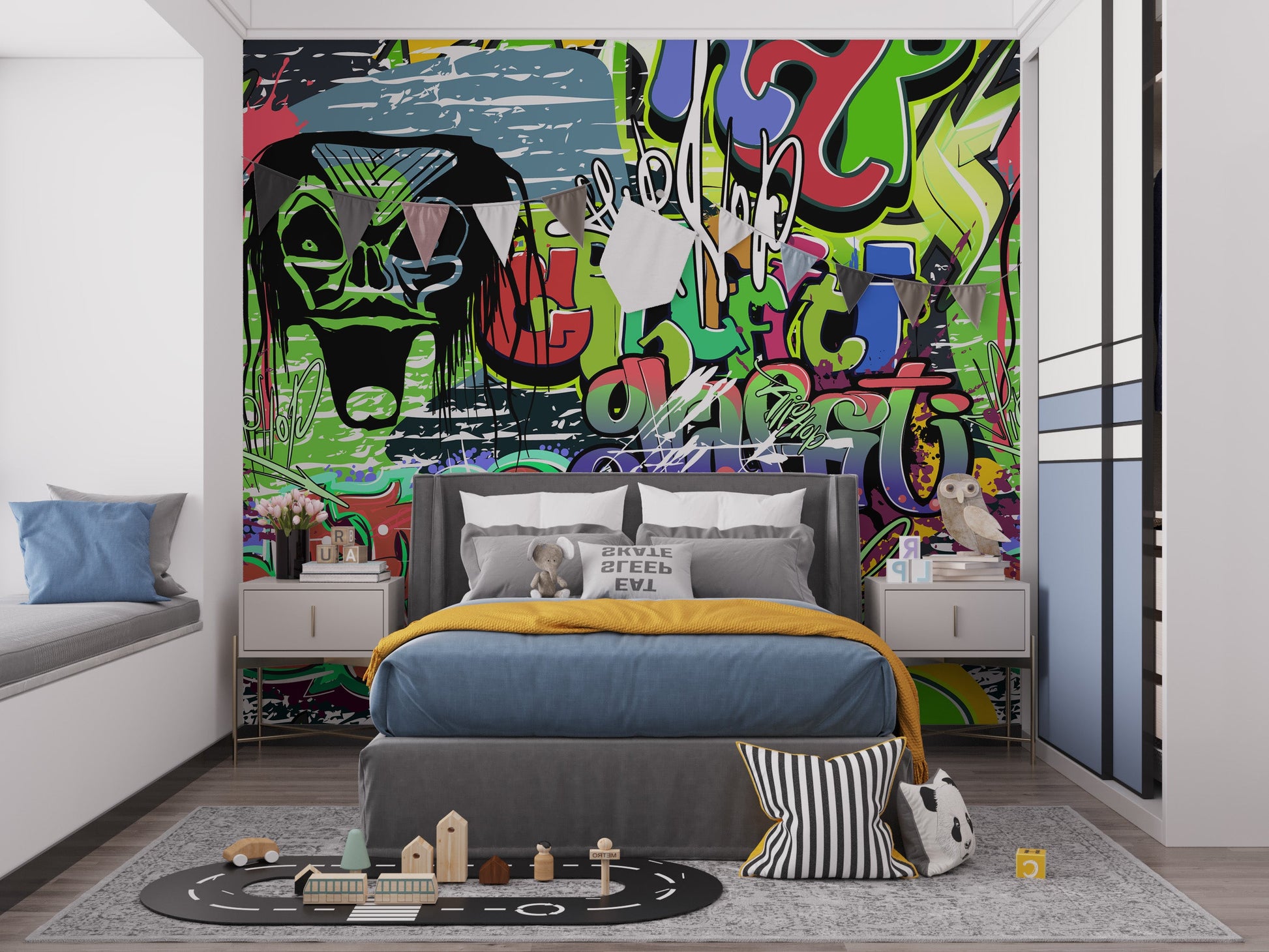 Vibrant Graffiti Wall Mural - Giffywalls