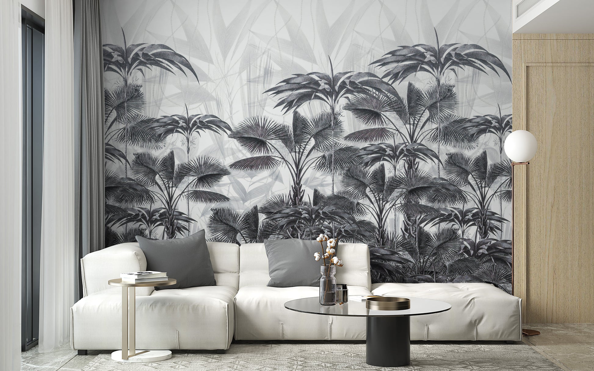 Bushy Tranquil Palms Wallpaper Murals - Giffywalls