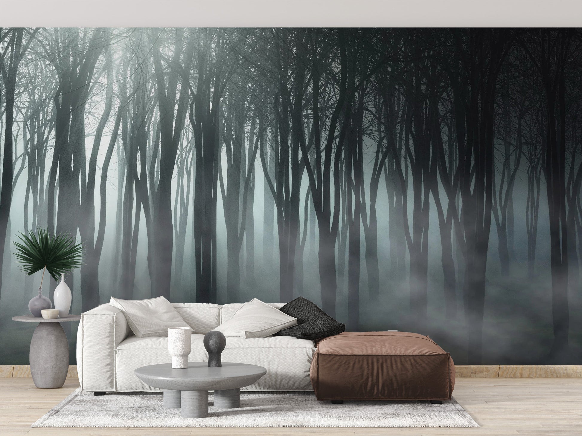 Misty Forest Halloween Peel and Stick Wallpaper for Decor - Giffywalls