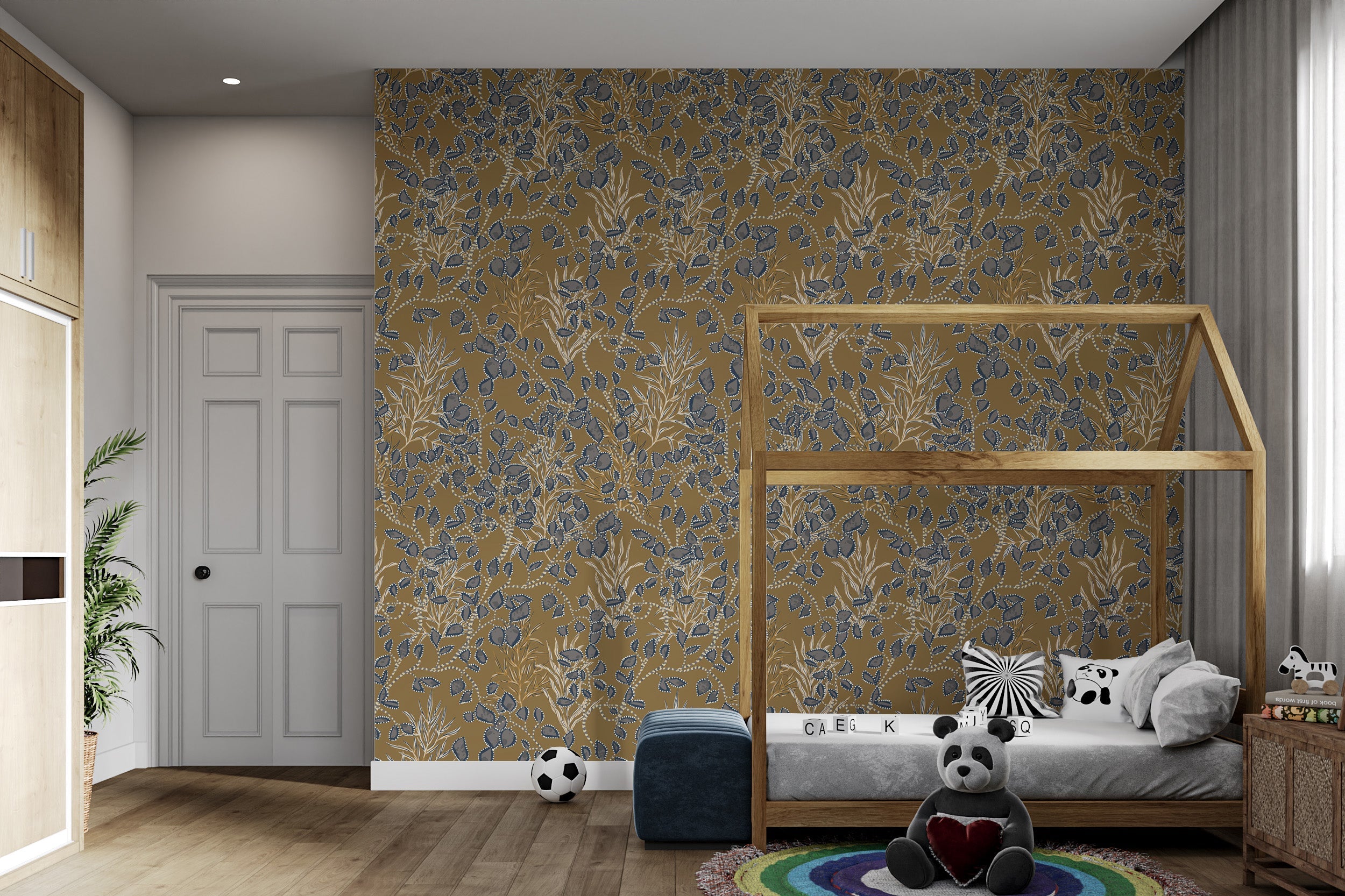 Amber Jewel Bohemian Style Wallpaper Design
