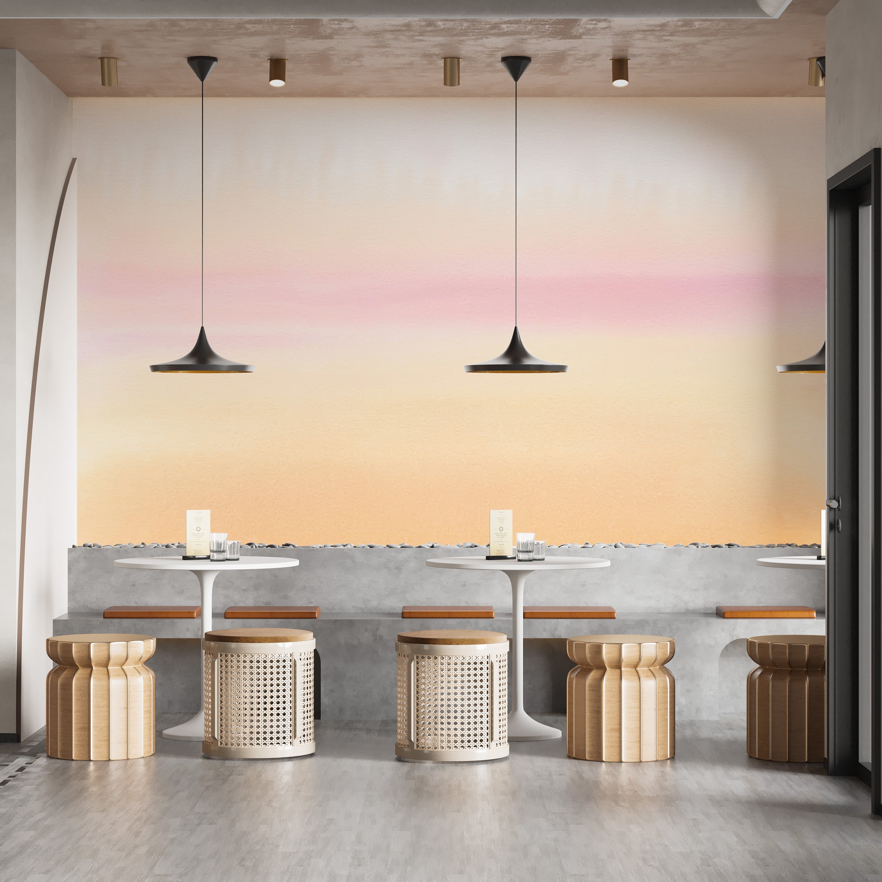 Sunset Watercolor Ombre Wallpaper Mural - Giffywalls