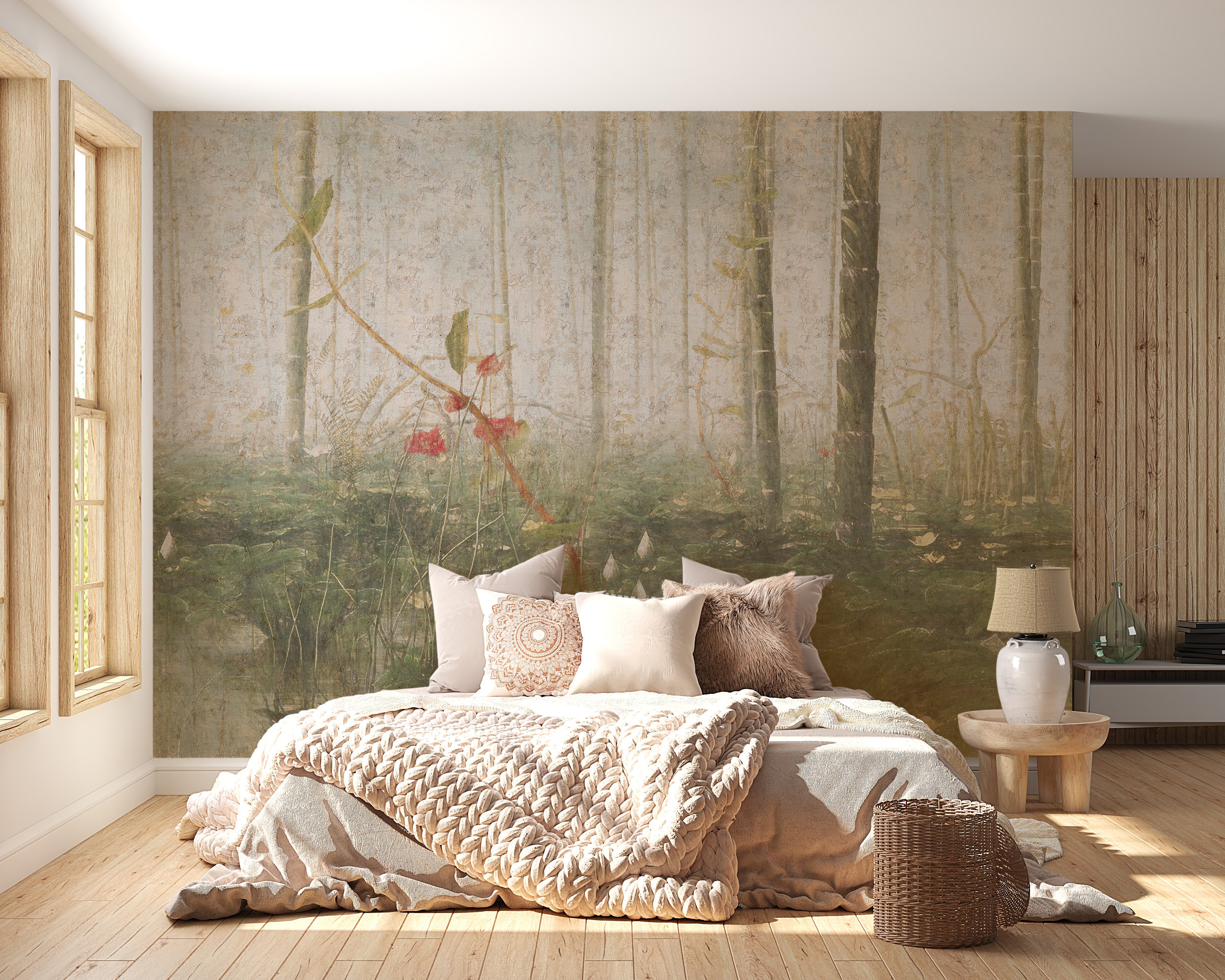 Foggy Tropical Deciduous Forest Wallpaper Murals - Giffywalls