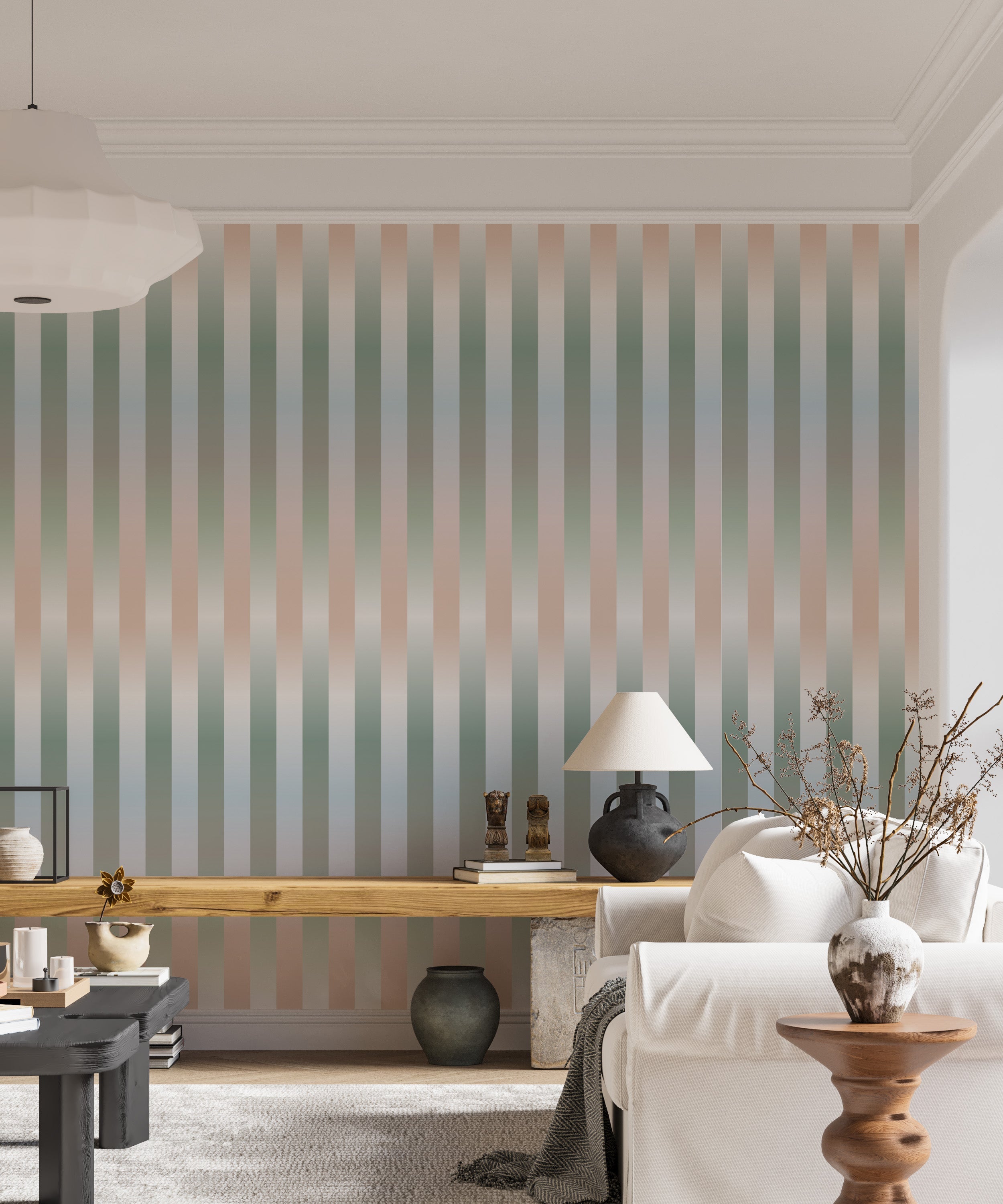 Subtle Blurred Stripe Wallpaper Mural
