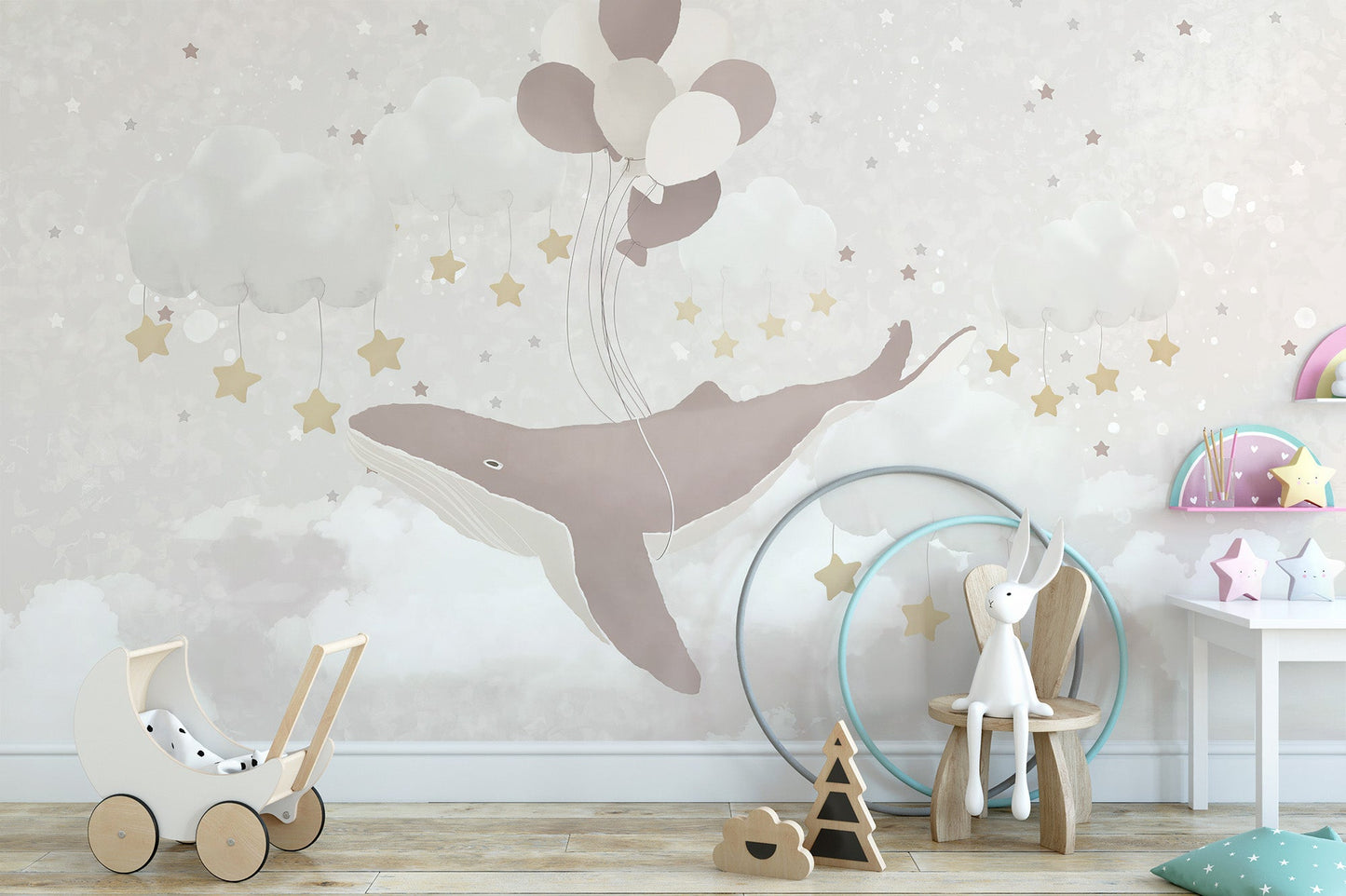 Dreamy nursery wall mural design
