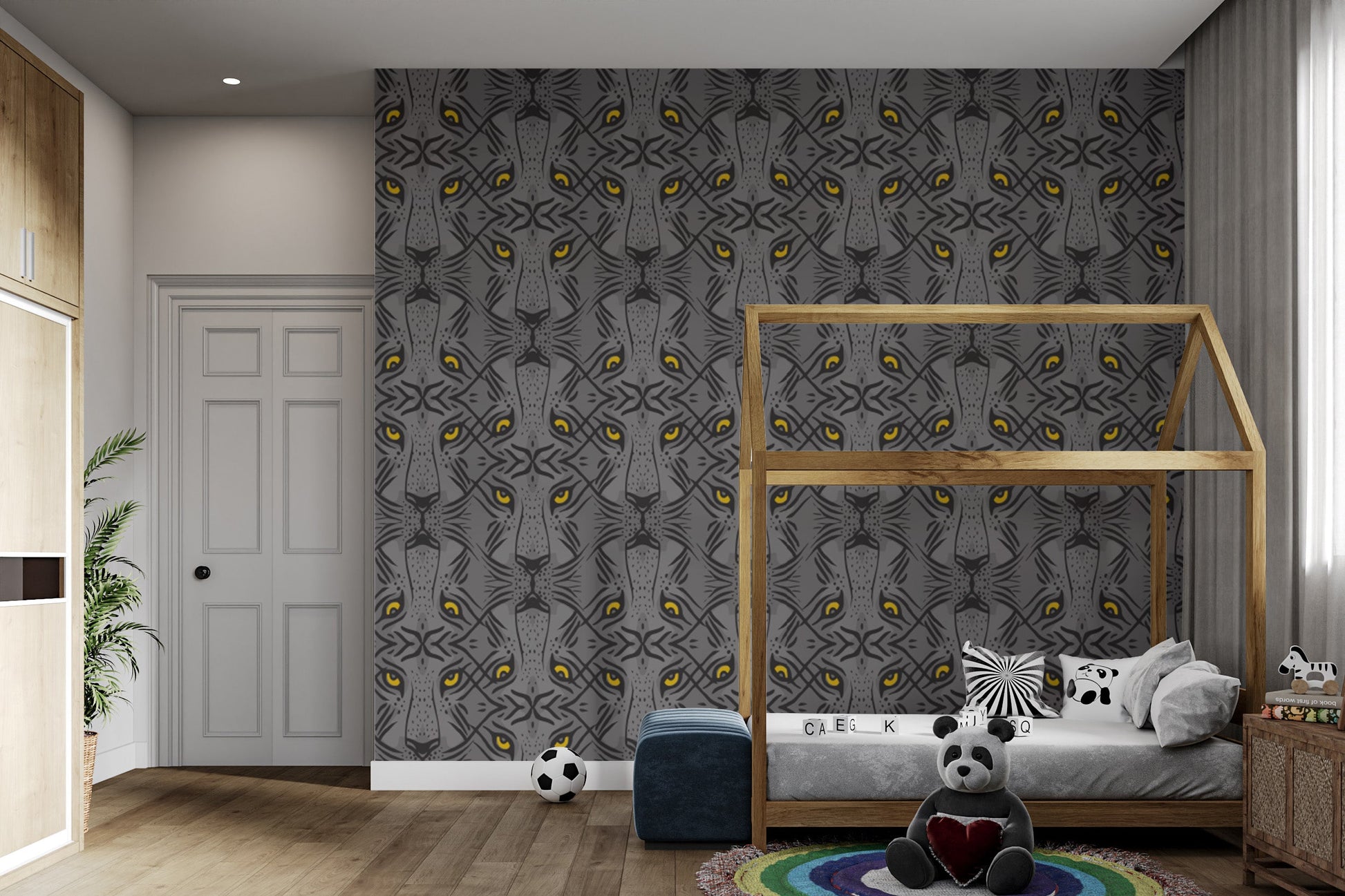 Trendy tiger wallpaper with self-adhesive ease