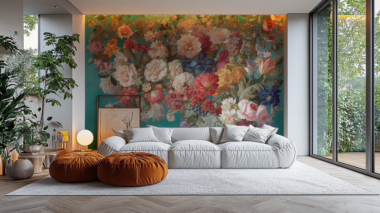 Elegant Dutch-inspired peel-and-stick wall mural design