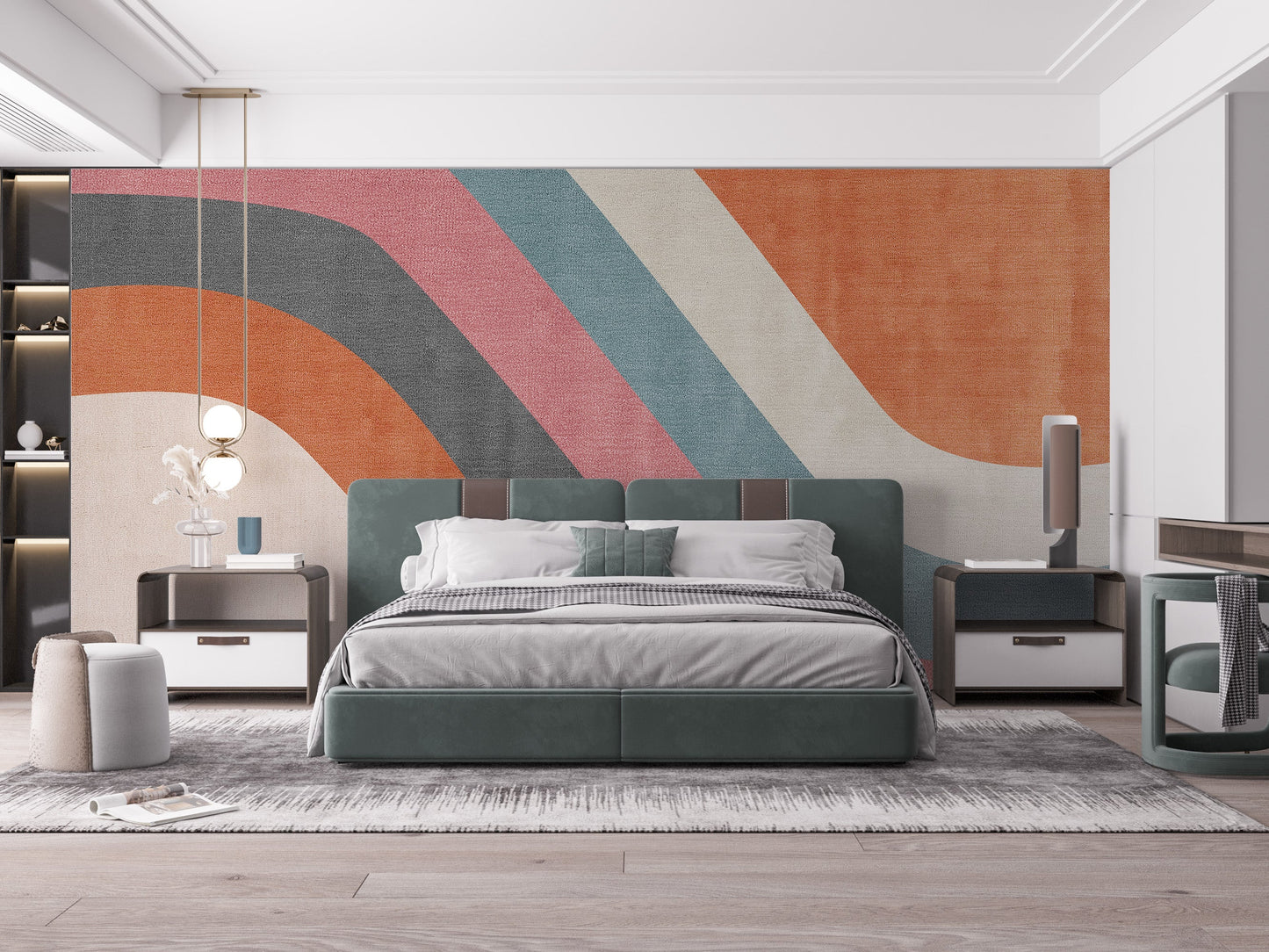 Abstract Waves Wall Mural - Giffywalls