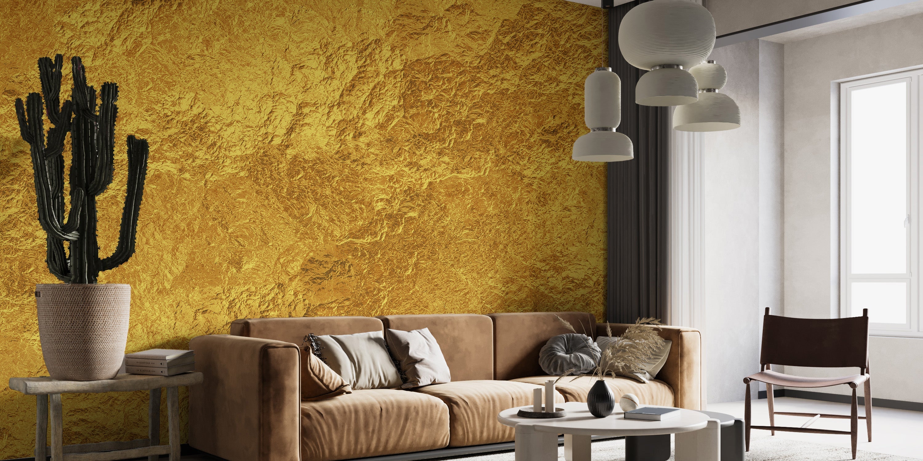 Elegant gold metallic wallpaper design