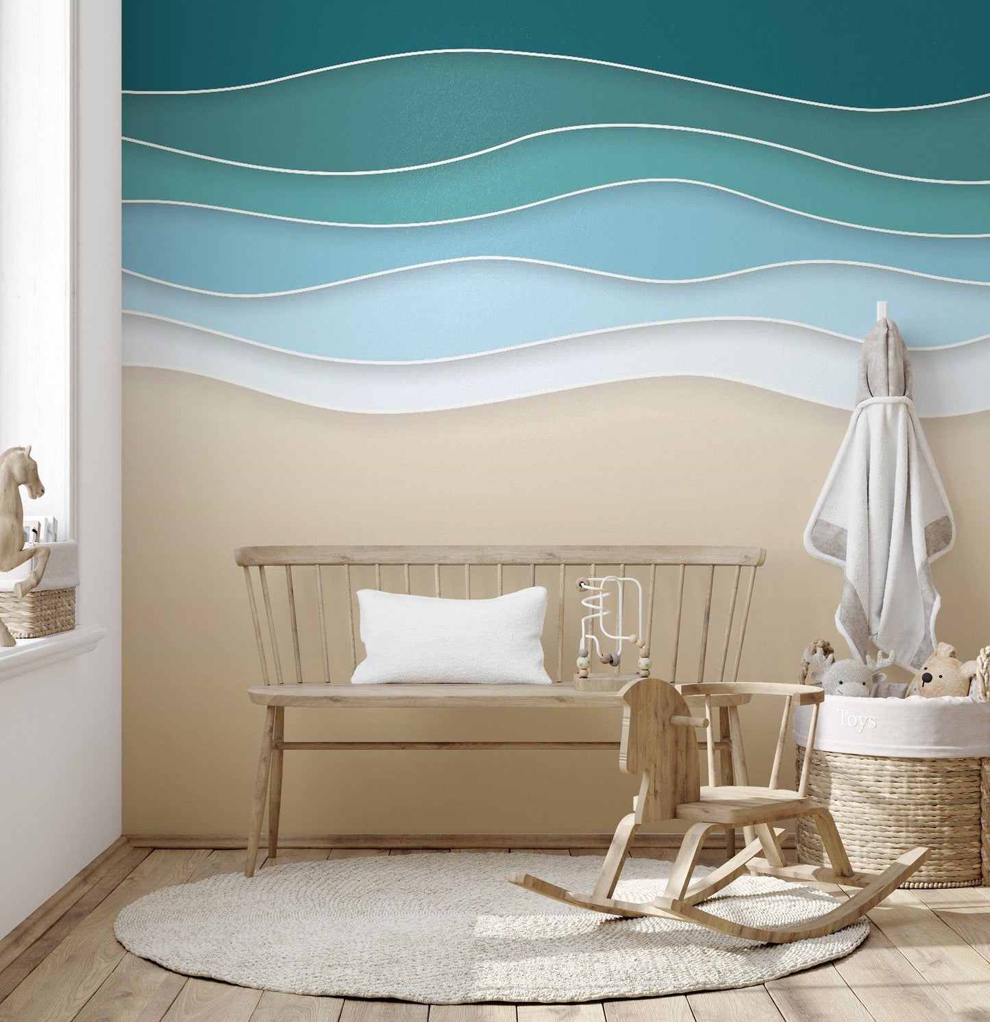 Oceanfront paradise mural design
