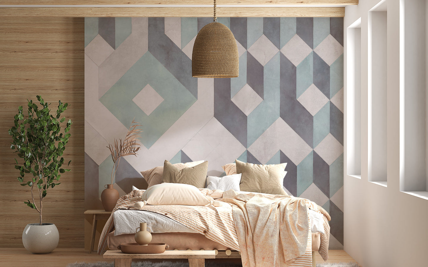 Linear pattern wallpaper murals for walls