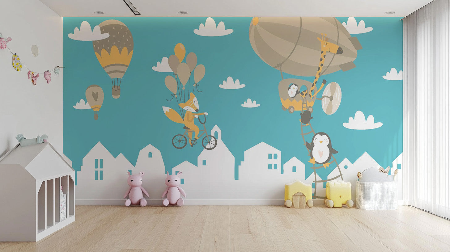 Kids Animated Motifs Wallpaper Mural - Giffywalls