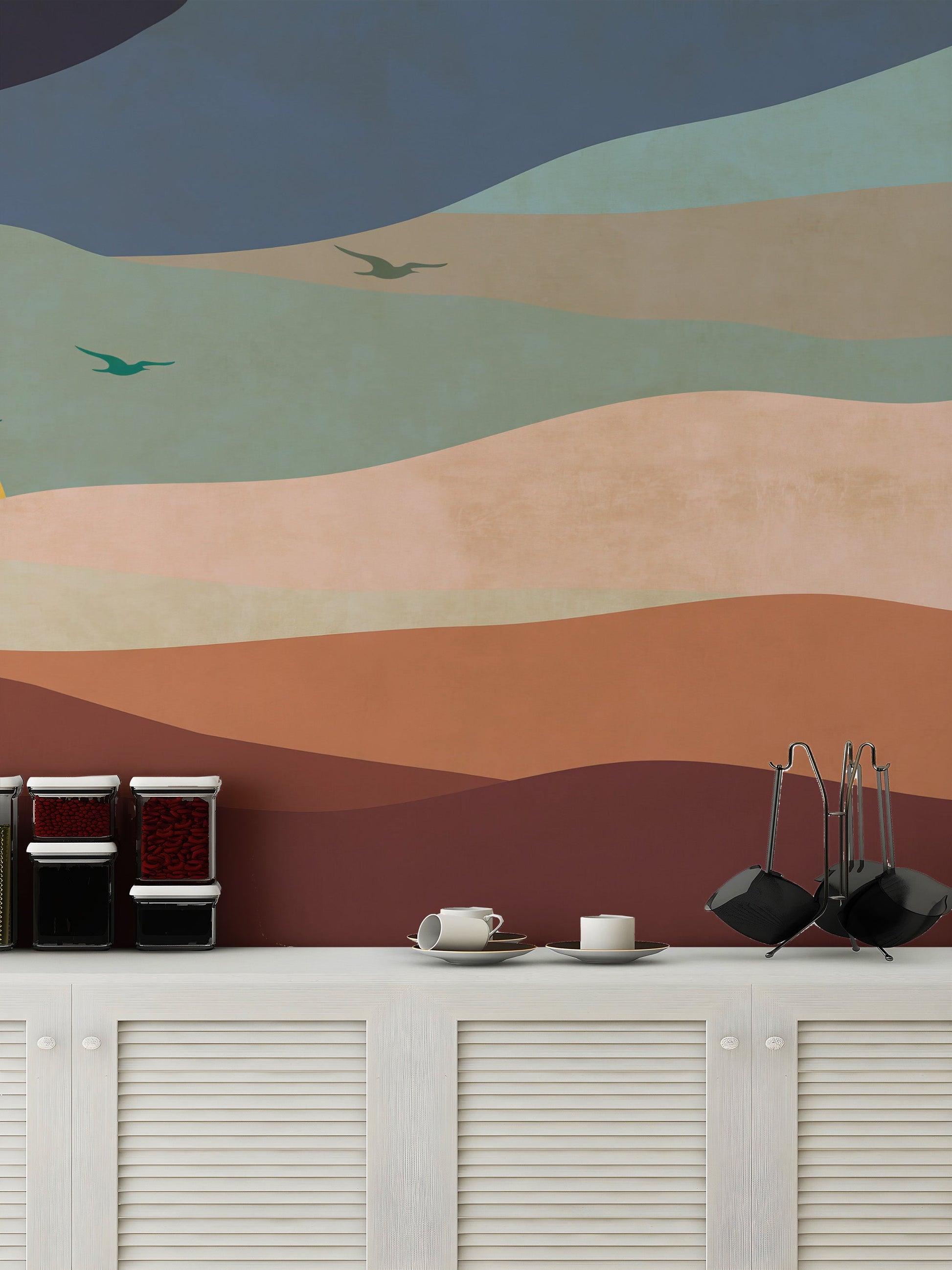 Abstract Sunrise Wallpaper Mural - Giffywalls