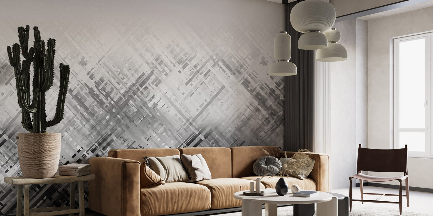 Abstract Diagonal Lines Wall Mural - Giffywalls