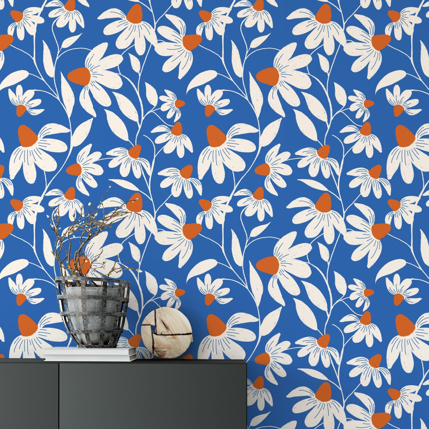 Contemporary Coneflower Wallpaper with Style
