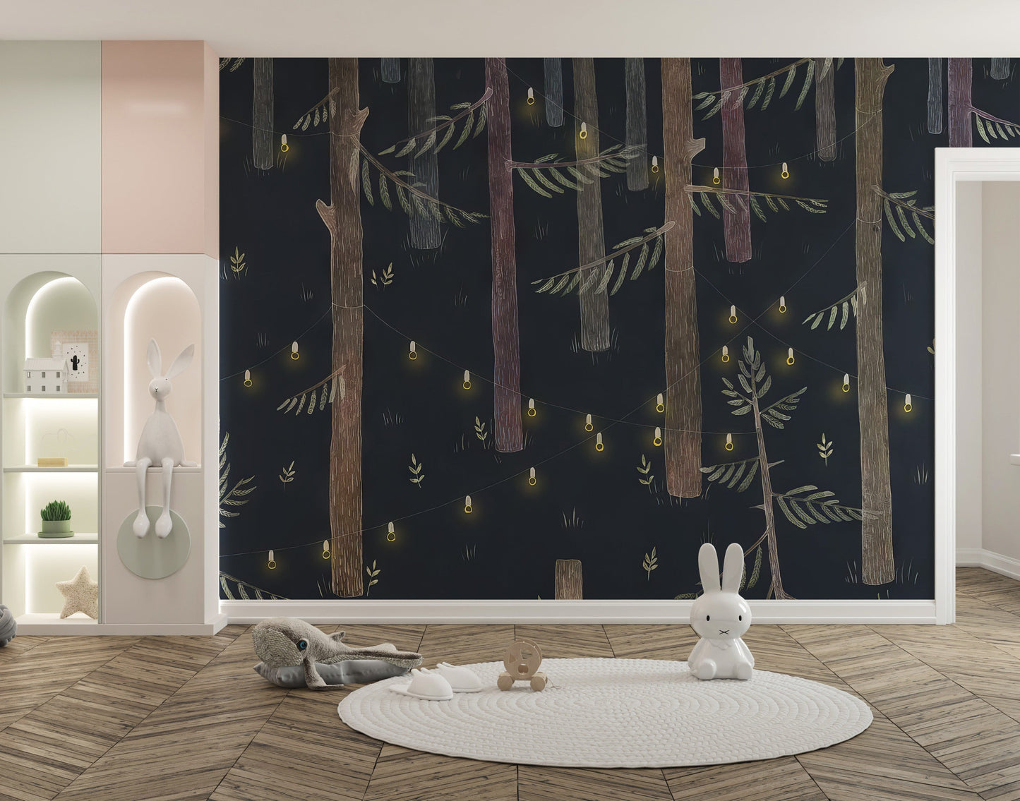 Midnight Grove Fairy Lights Mural - Giffywalls