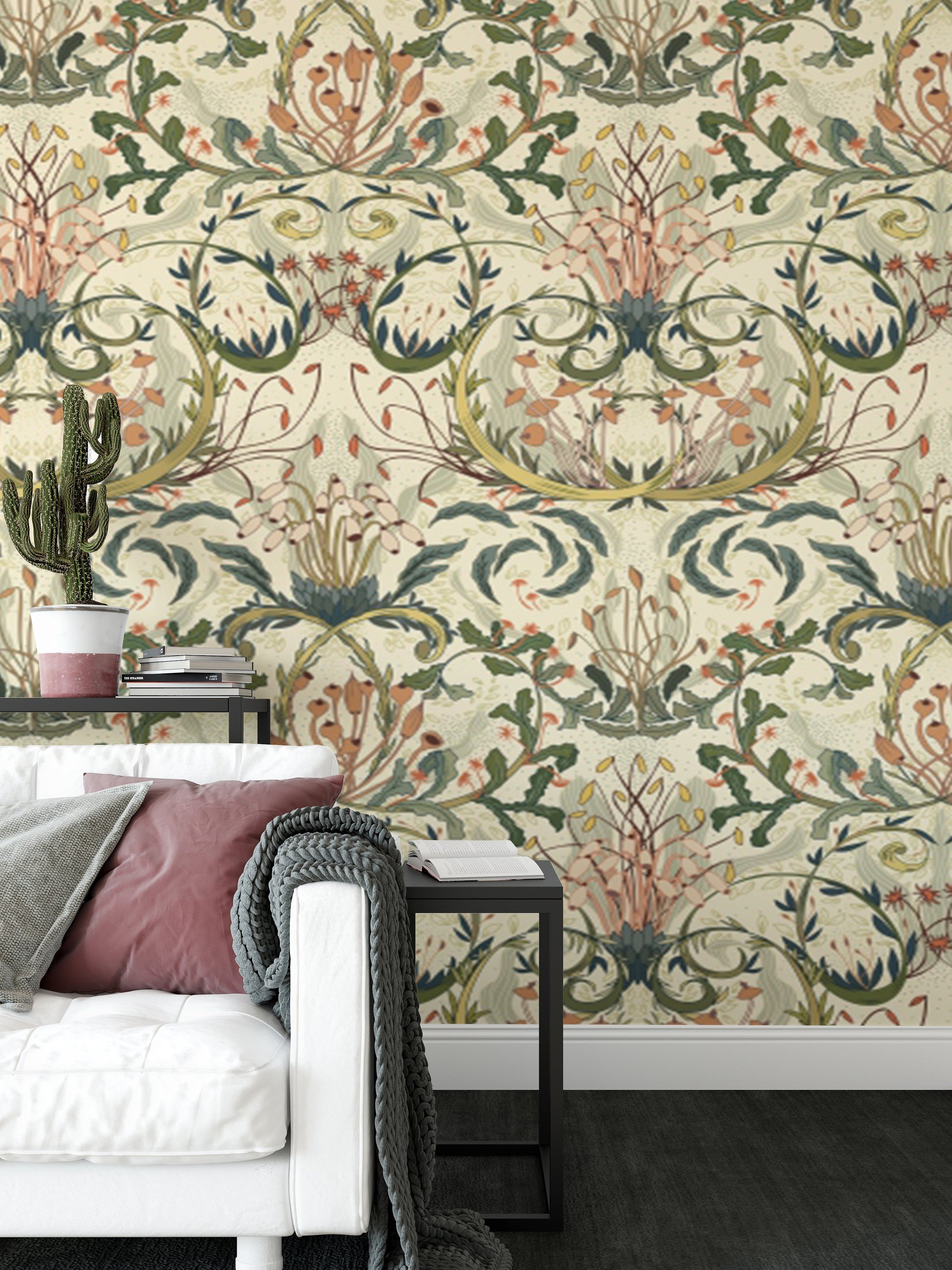 Stylish and serene Enchanted Forest Tapestry wallpaper for interiors.