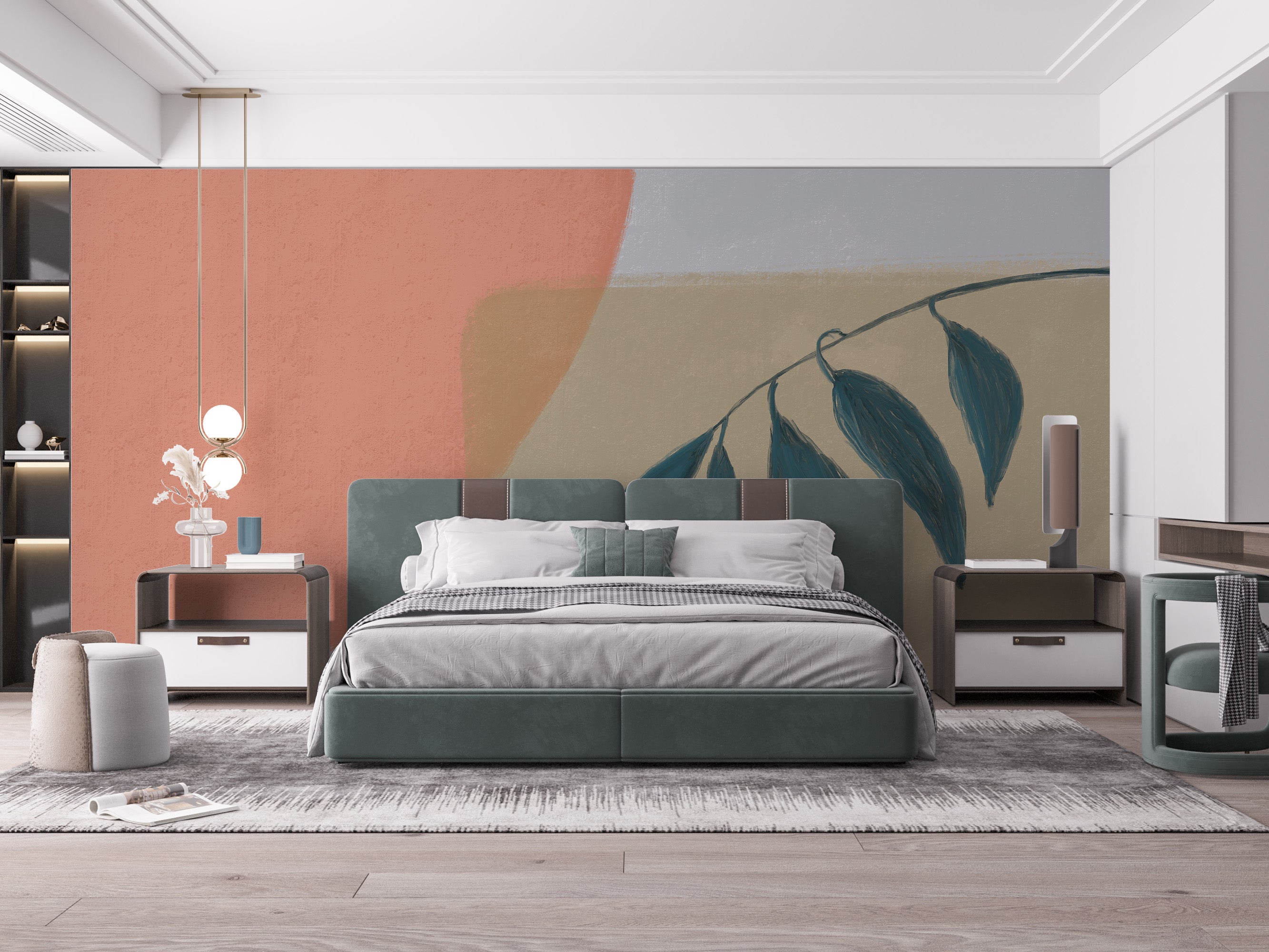 Elegant Leaves Wall Mural - Giffywalls