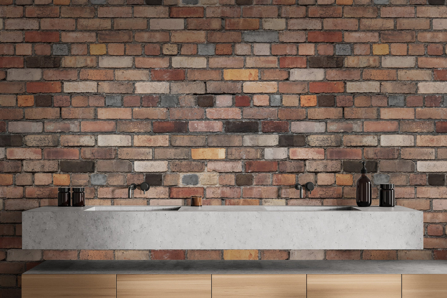 Rustic charm brick wallpaper for interiors