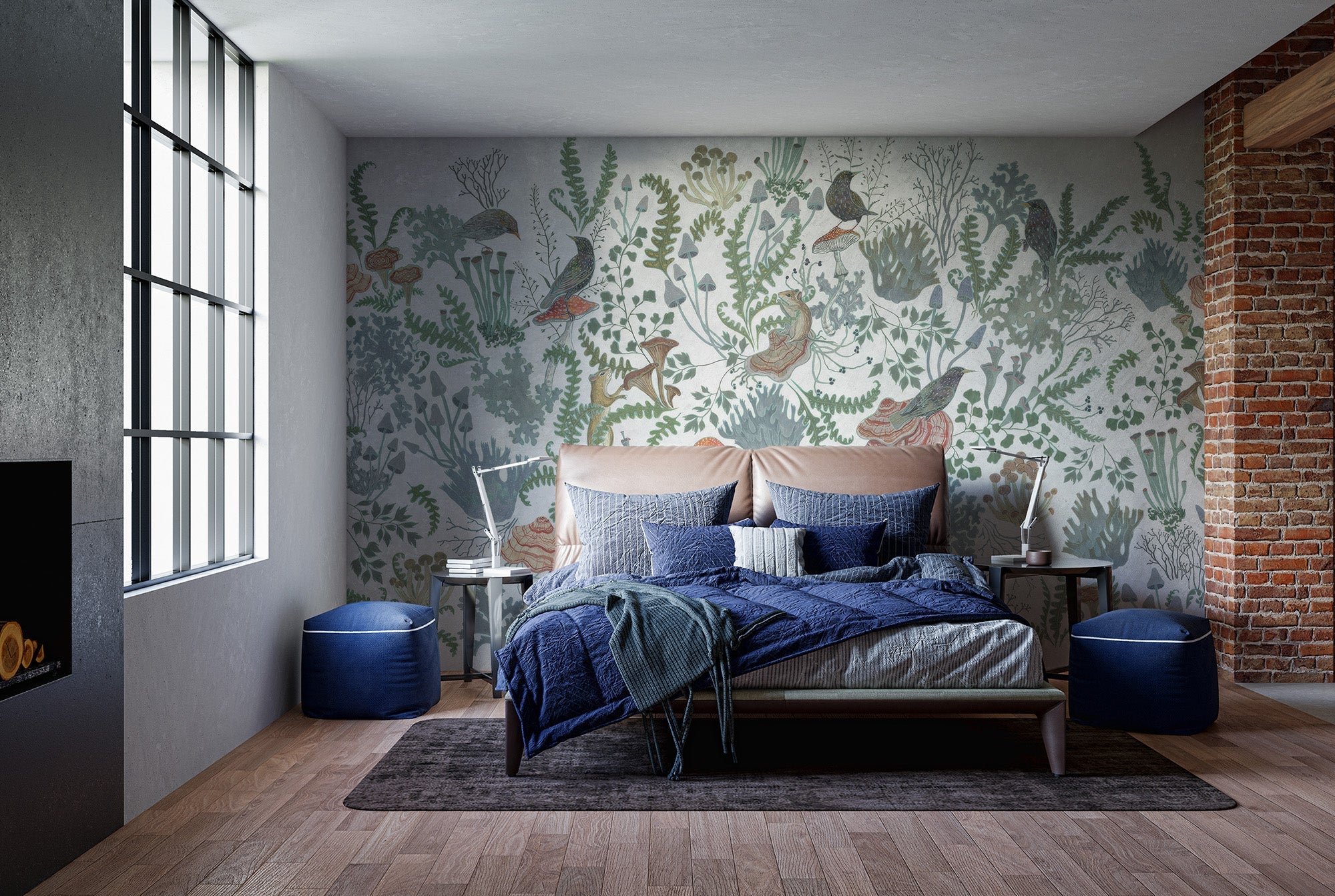 Botanical Nest Fresco Mural - Giffywalls