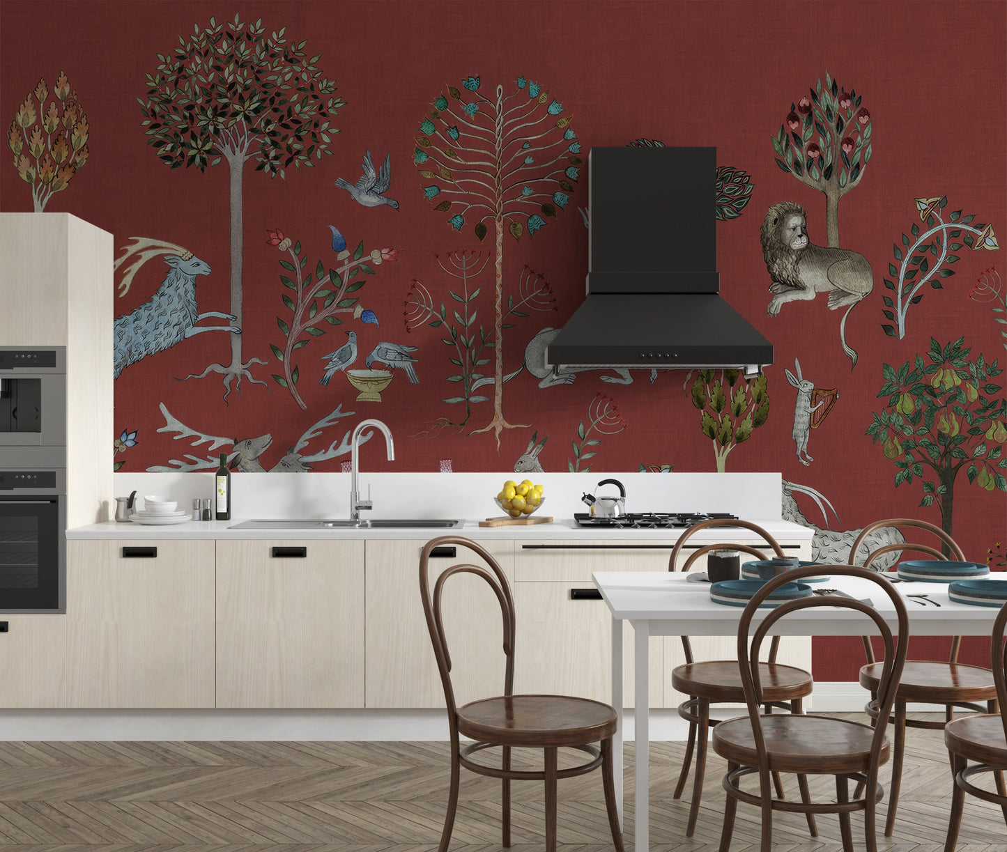 Mythical creatures arbor wallpaper mural for kitchens