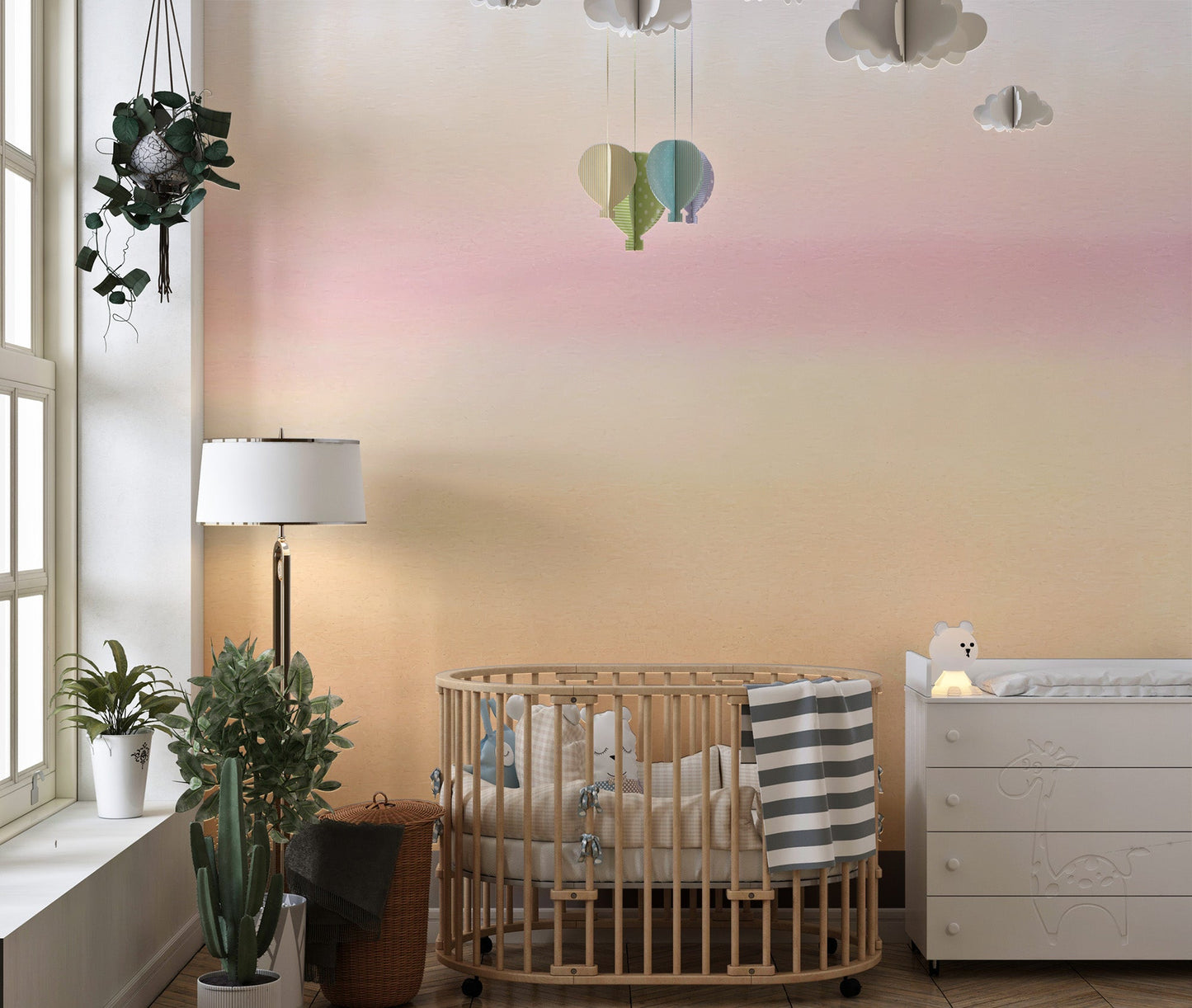 Sunset Watercolor Ombre Wallpaper Mural - Giffywalls