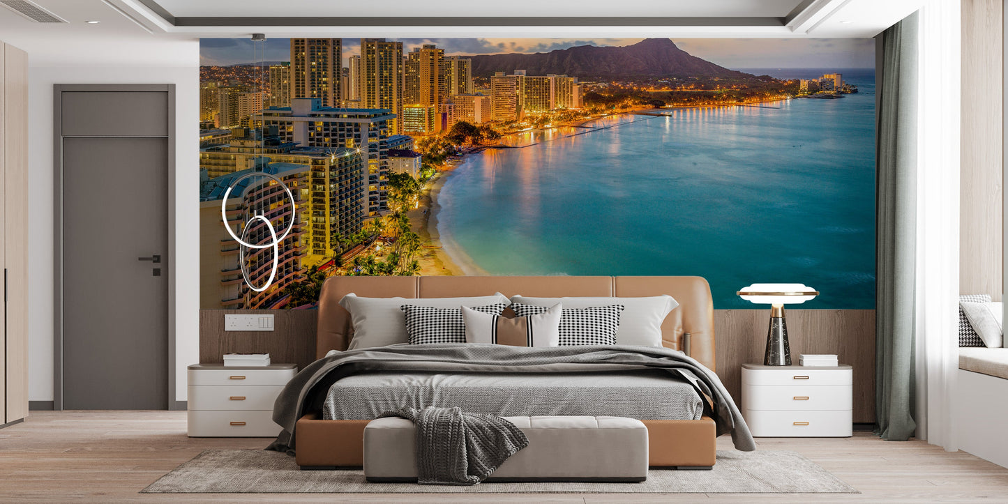 Waikiki Beach Hawaii Wall Mural - Giffywalls