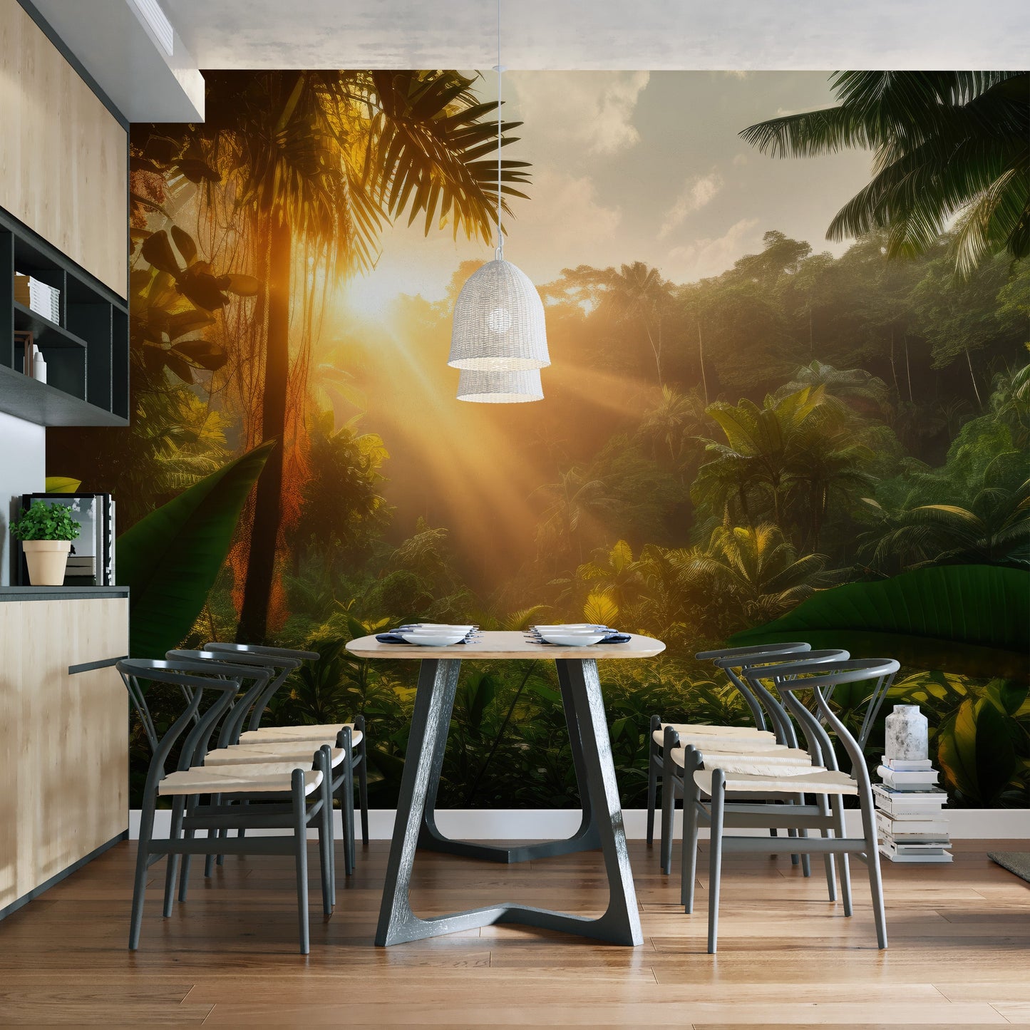 Sun Kissed Rainforest Wall Mural - Giffywalls