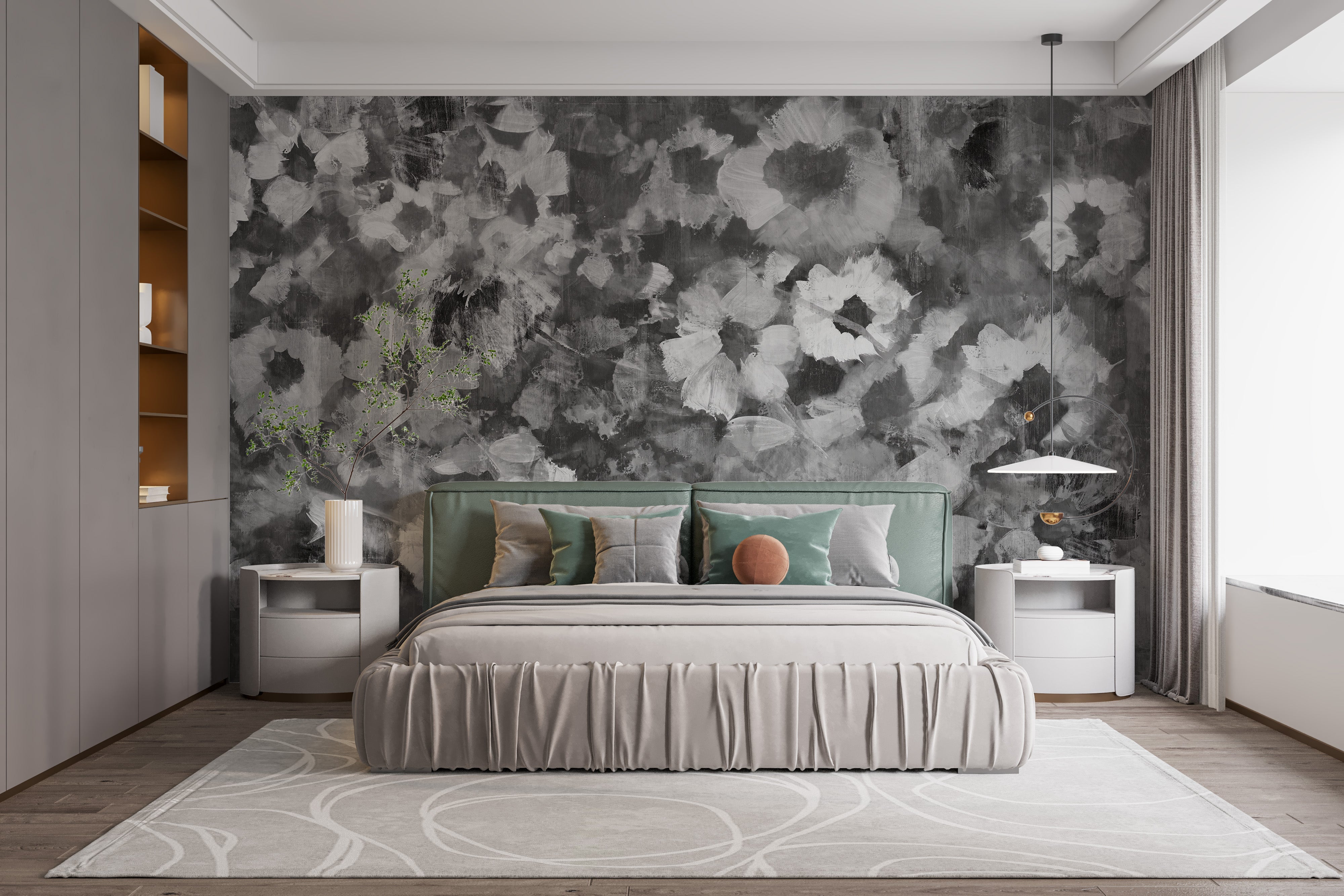 Gorgeous floral art mural for modern spaces