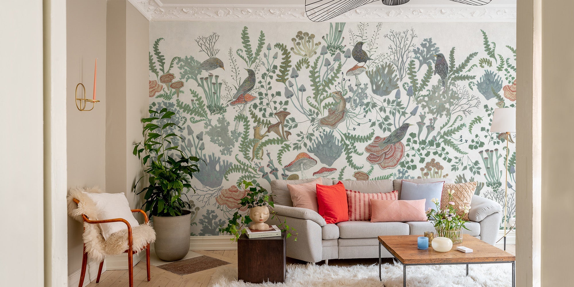 Botanical Nest Fresco Mural - Giffywalls