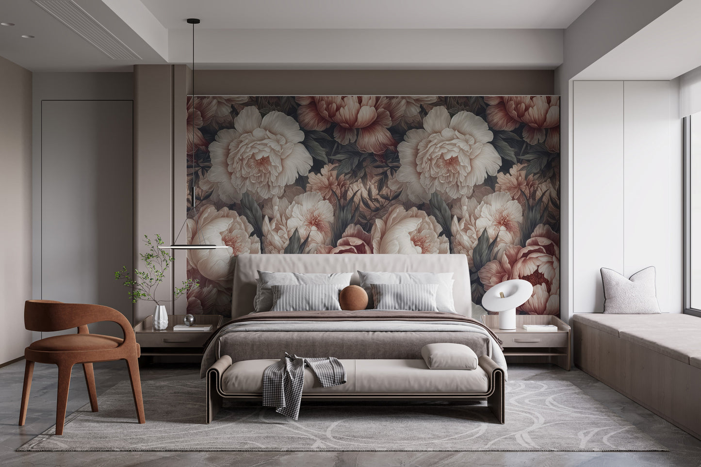 Peony Flower Wallpaper Mural for cozy spaces