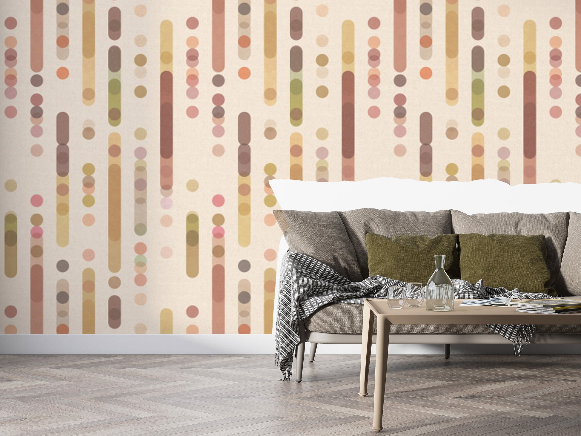 Cozy geometric wallpaper with modern shapes for stylish walls.