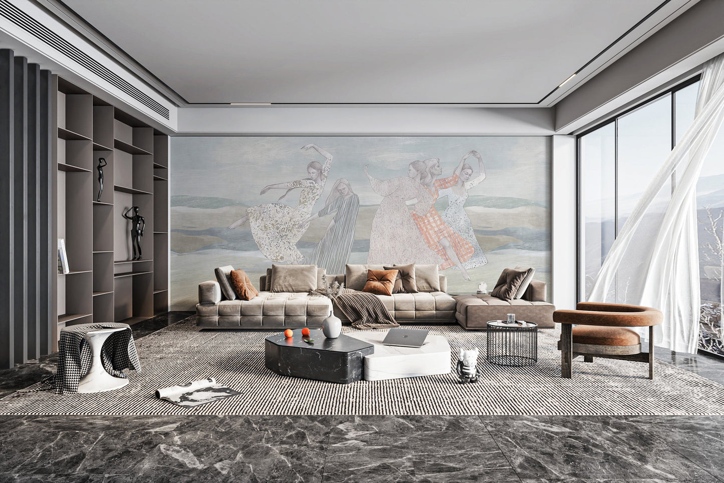 Elegant balletic bliss mural for rooms