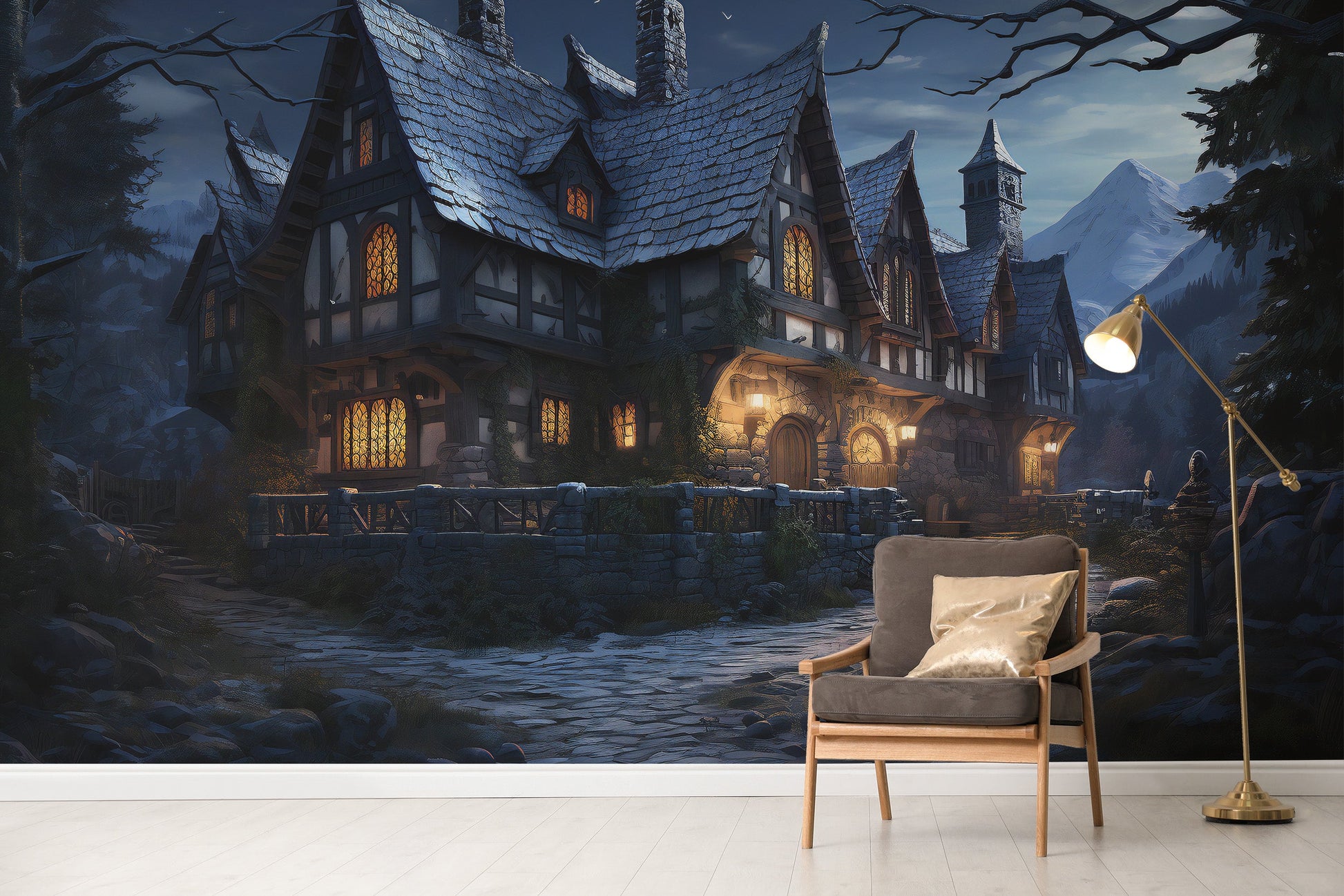 Halloween Haunted Cottage Wallpaper - Giffywalls