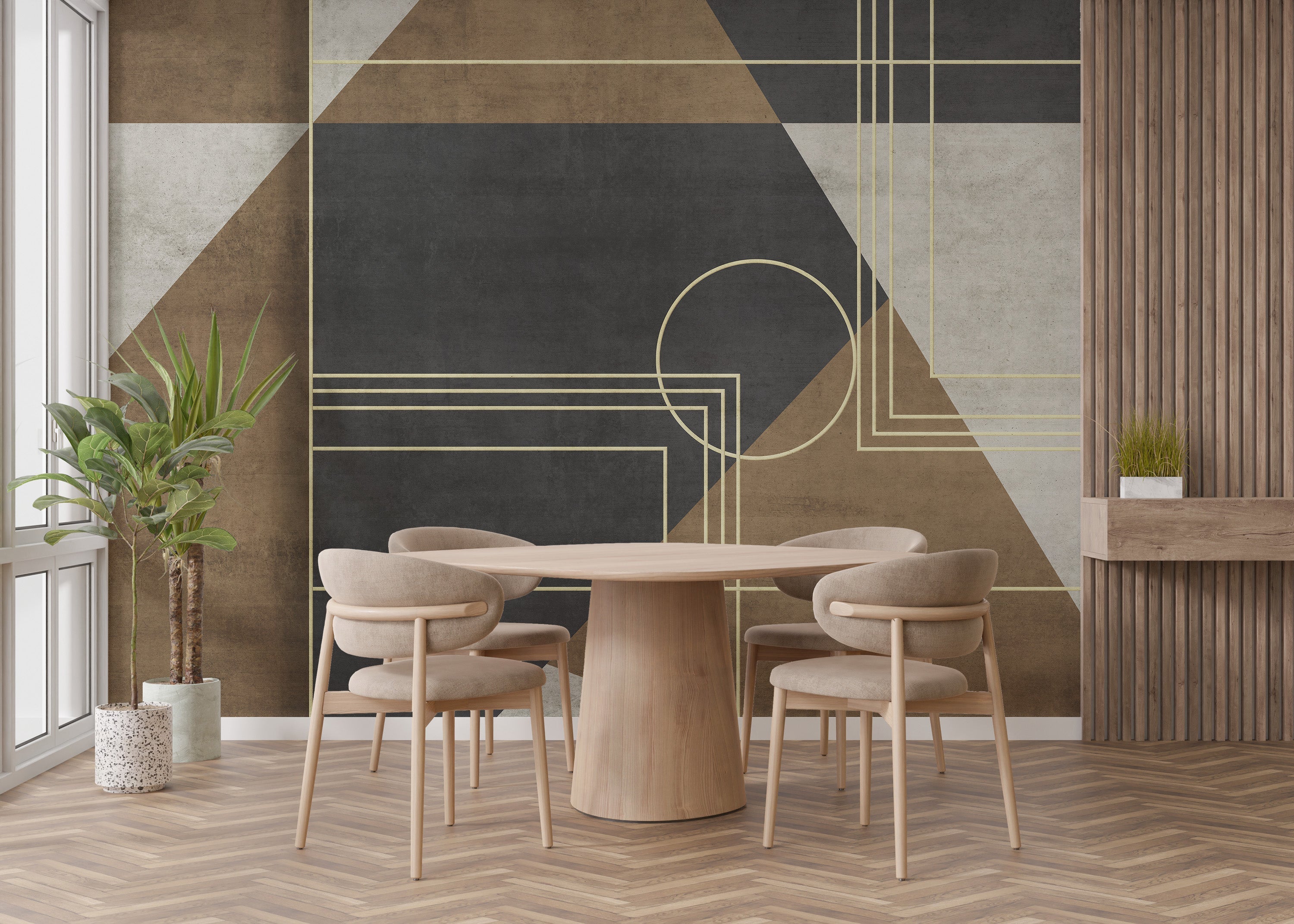 Geometric Abstraction Wall Mural - Giffywalls