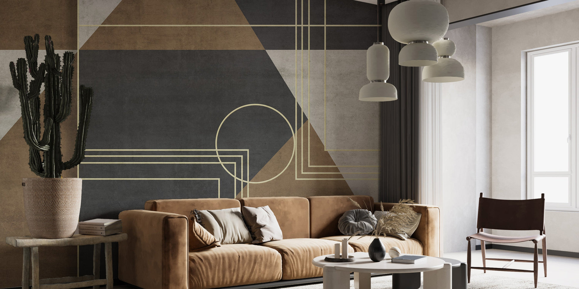 Art Deco-inspired wallpaper mural design