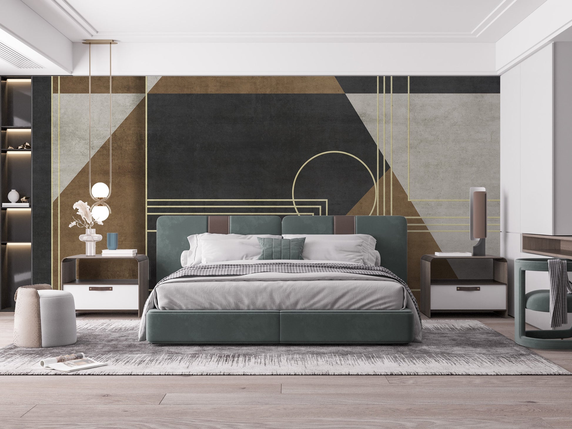 Geometric Abstraction Wall Mural - Giffywalls