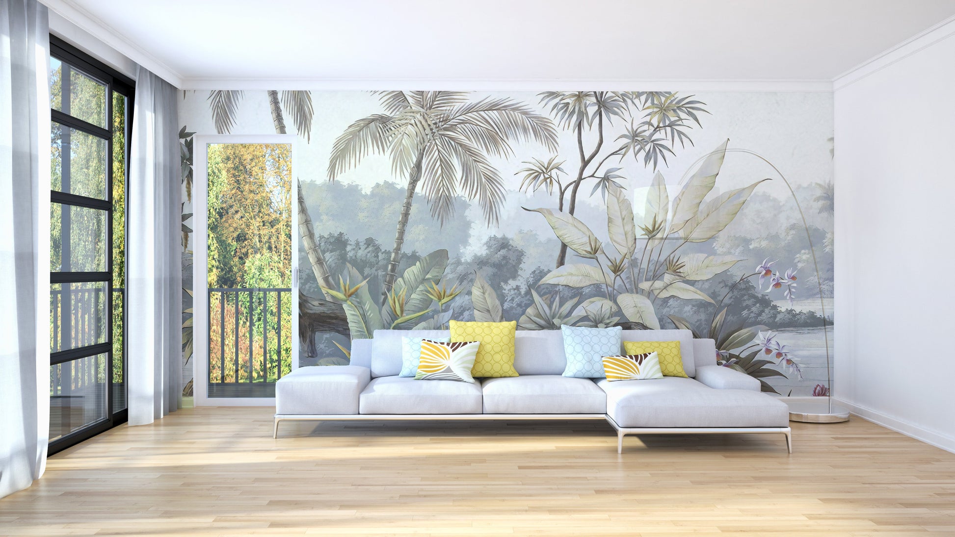 Tropical Trees Textured Wallpaper Murals - Giffywalls