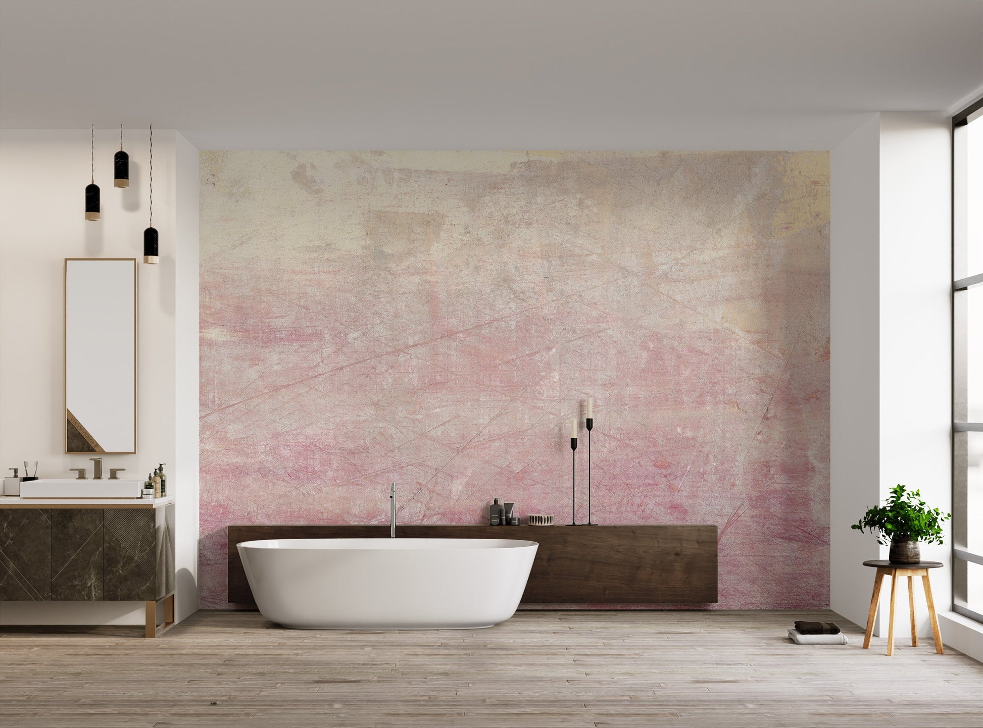 Blush Serenity Textured Wallpaper - Giffywalls