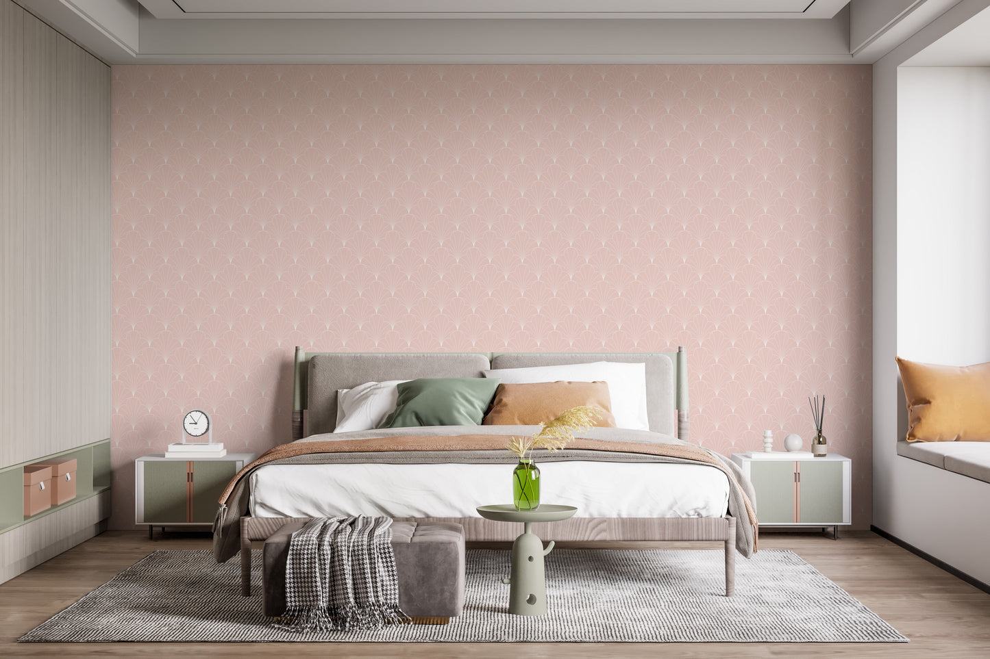 Timeless pink art deco wallpaper style