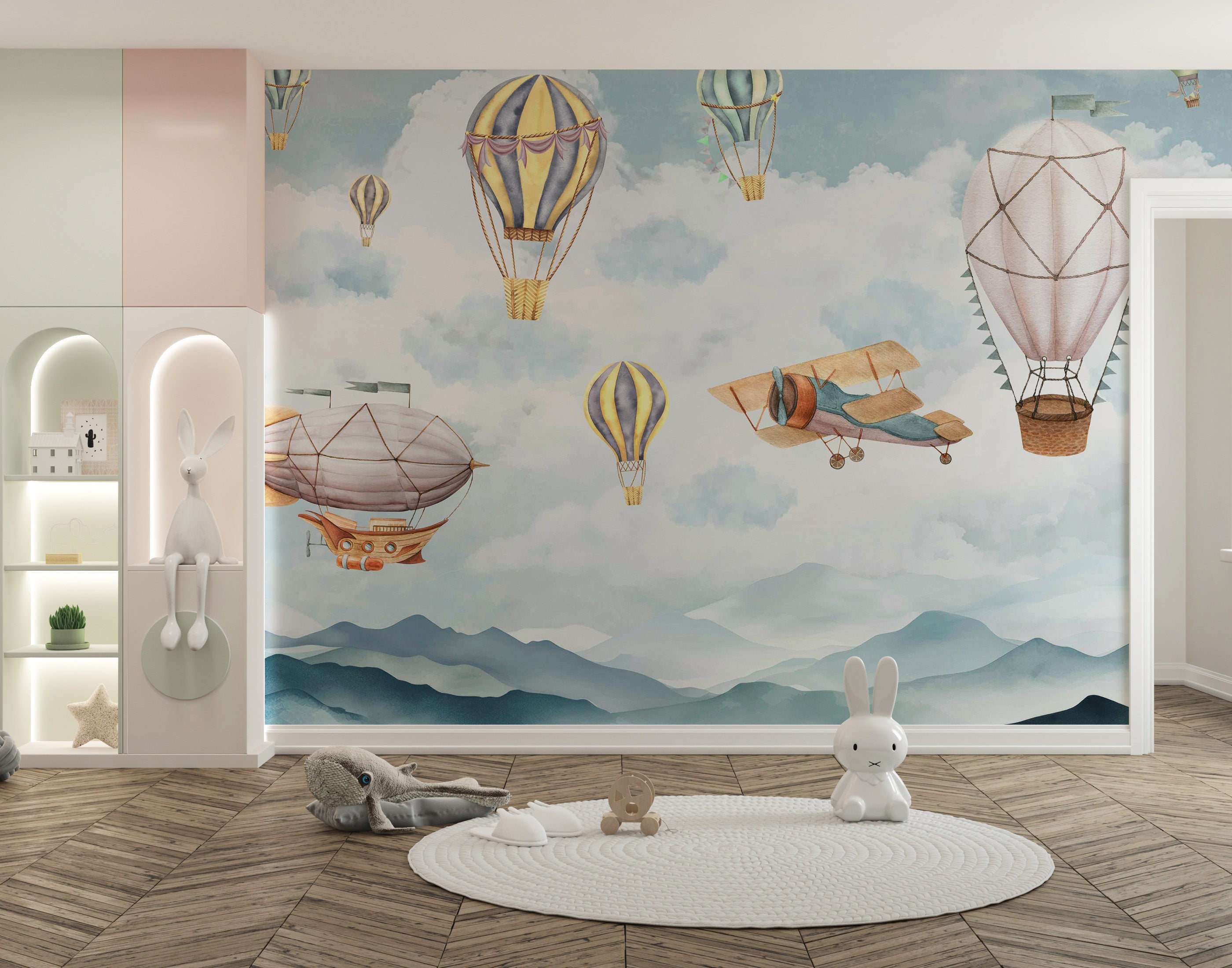 Cloud Drifter Airships Wall Mural - Giffywalls