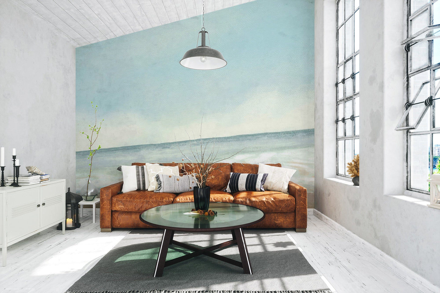 Serene Seashore Serenade Mural - Giffywalls