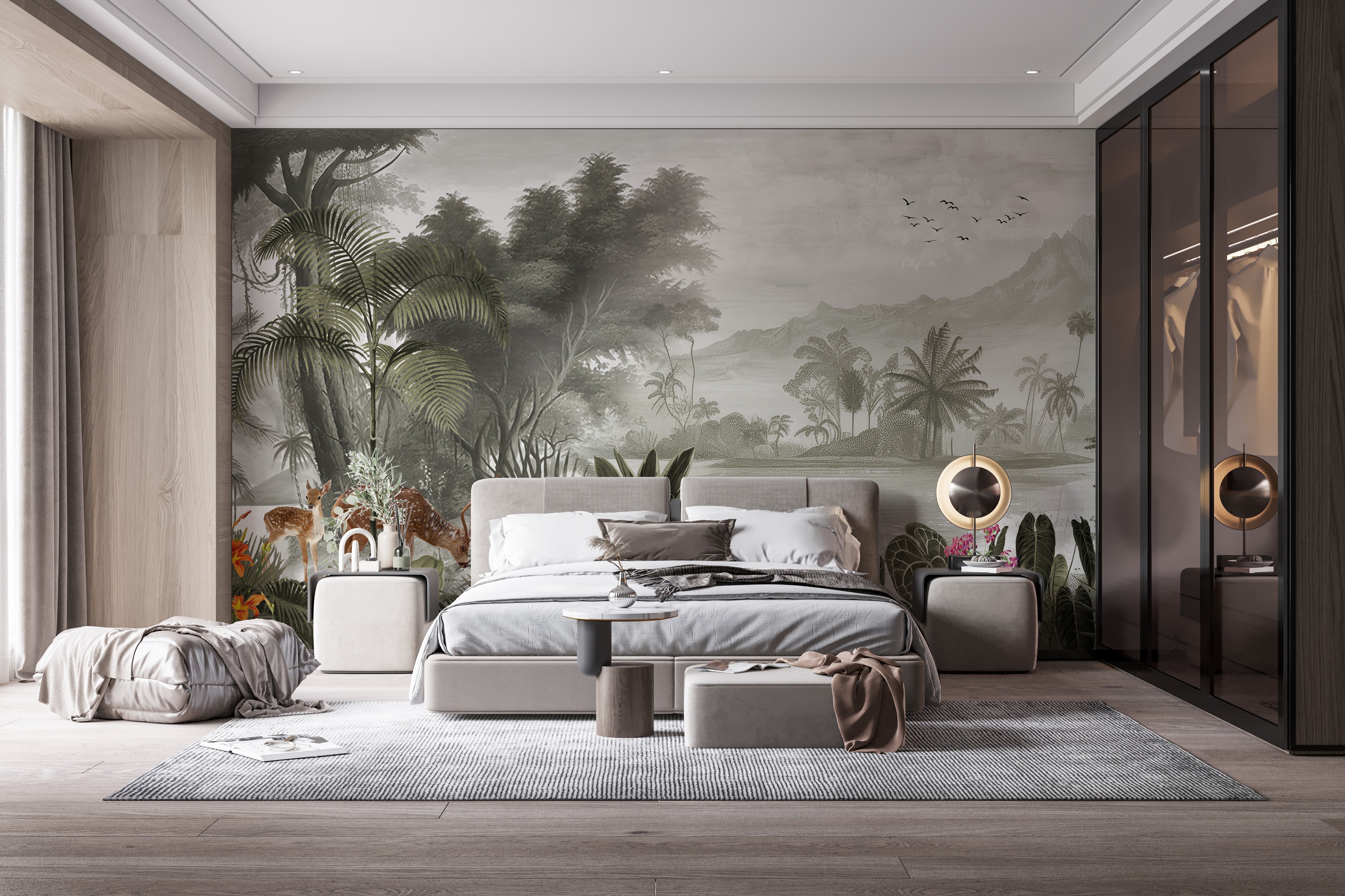 Natural jungle kingdom wall mural art
