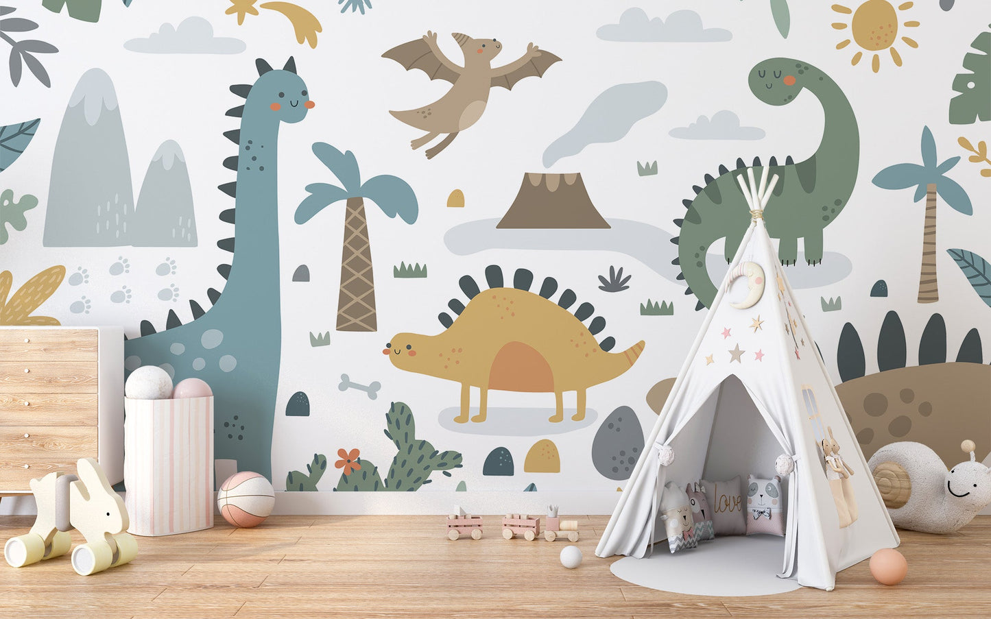 Dinosaur Design Wall Mural - Giffywalls