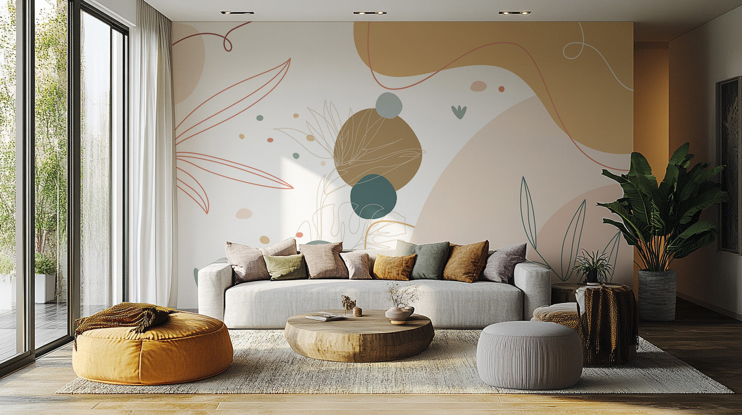 Sophisticated Abstract Terrain Mural Wallpaper