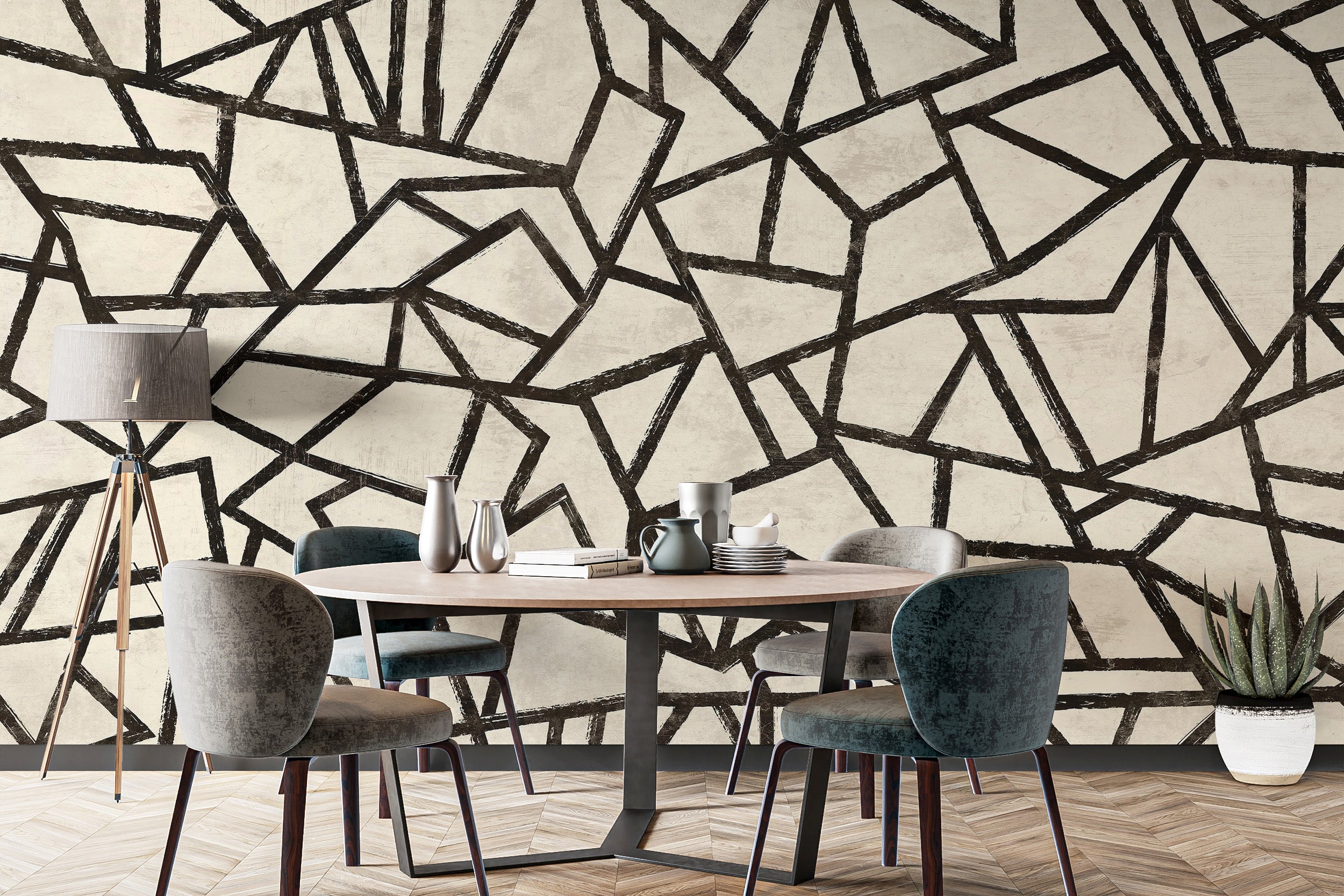 Geometric Pattern Wall Mural - Giffywalls