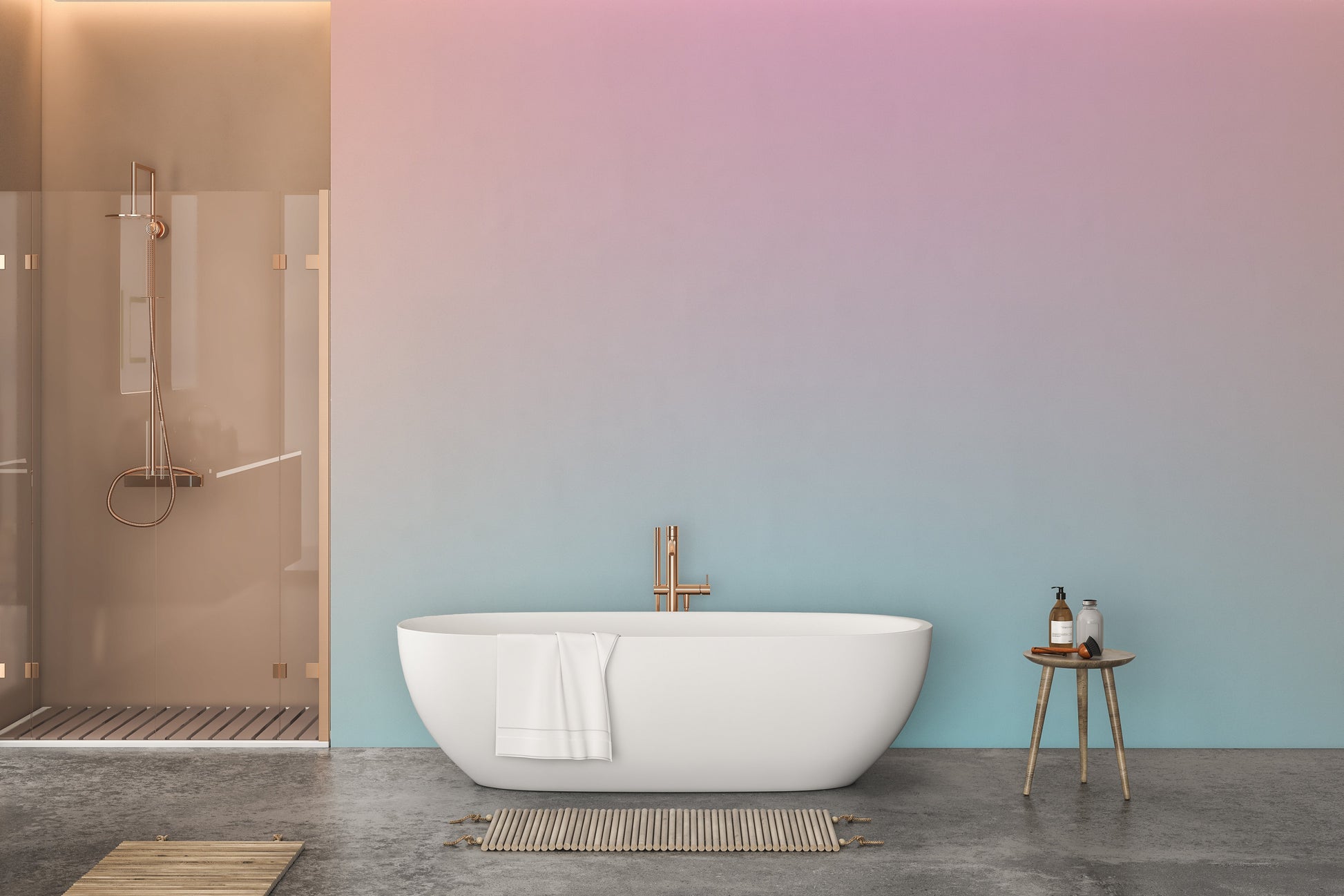 Whimsical pastel sky wallpaper mural with gradient tones for decor.