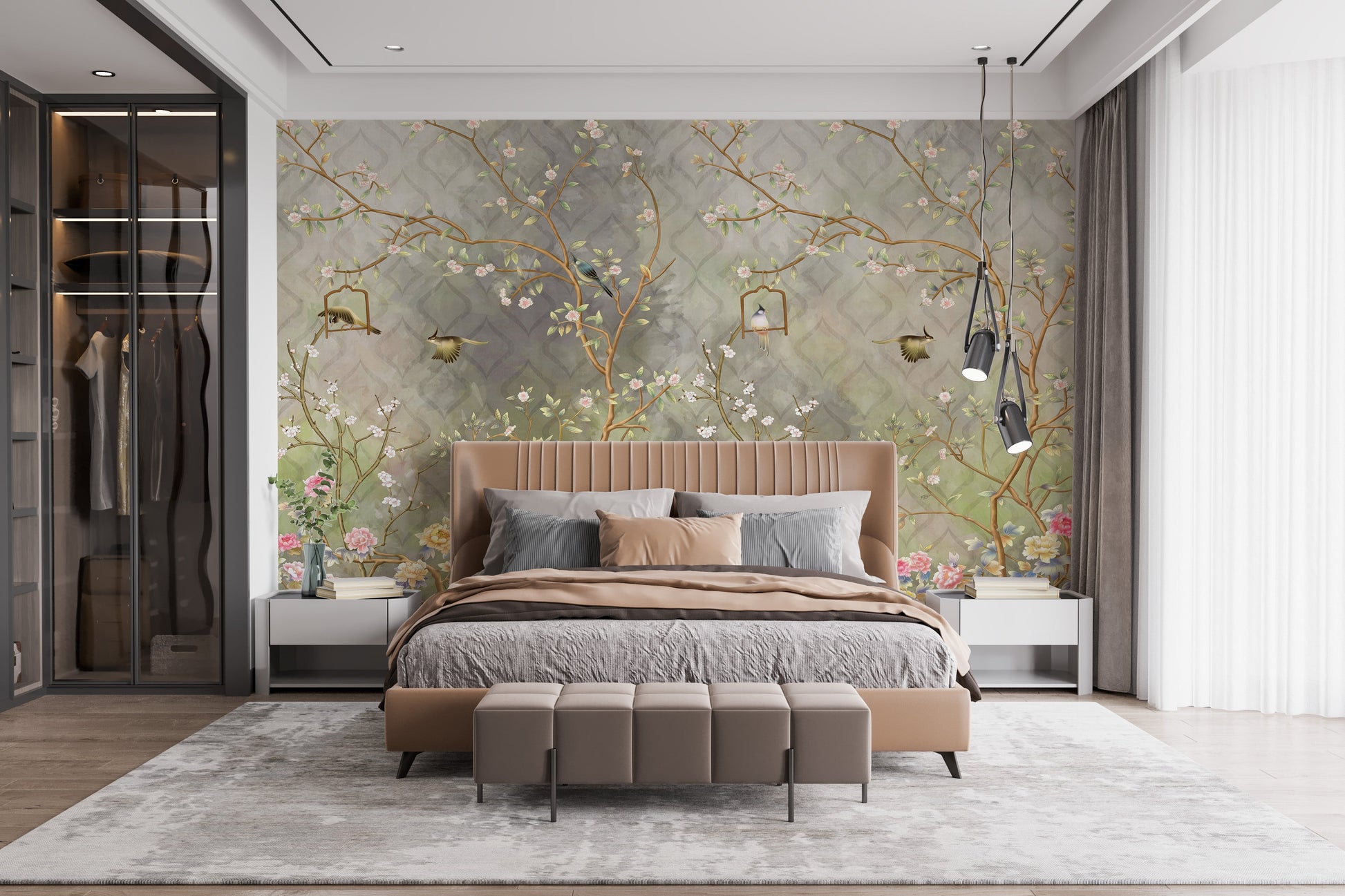 Vintage Blooming Garden Wallpaper Mural - Giffywalls